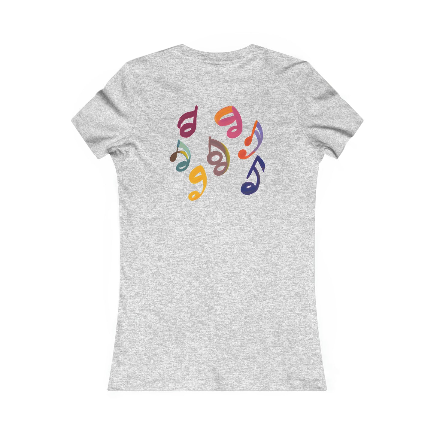 Harmonious Play: Cute Guitar Watercolor Tee with Notes