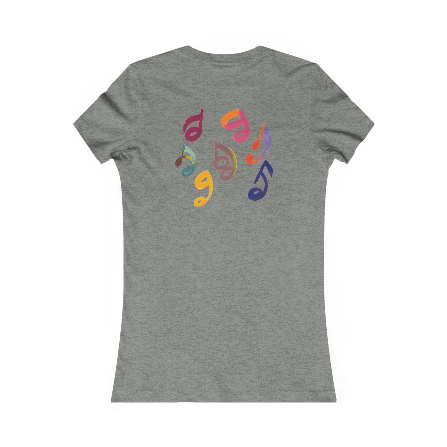 Harmonious Play: Cute Guitar Watercolor Tee with Notes
