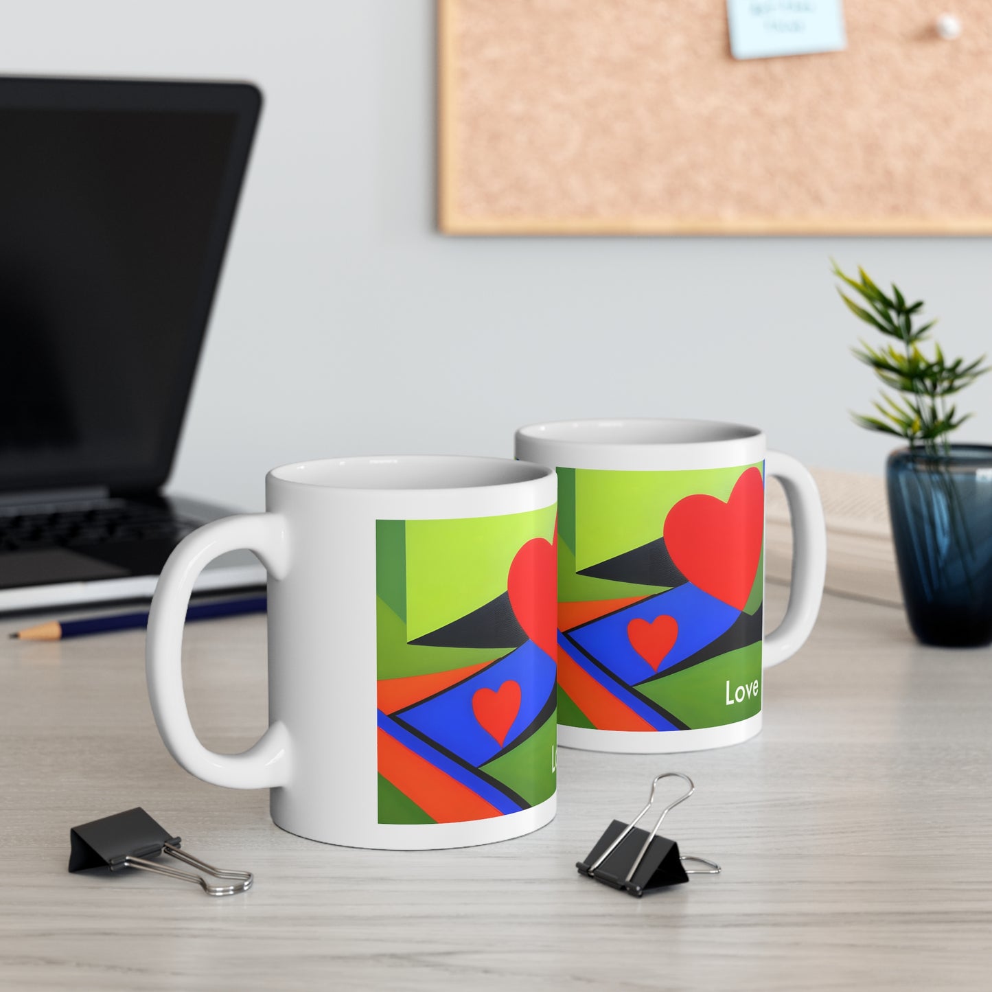 Artistic Love Sips: AI-Generated Ceramic Coffee Mug