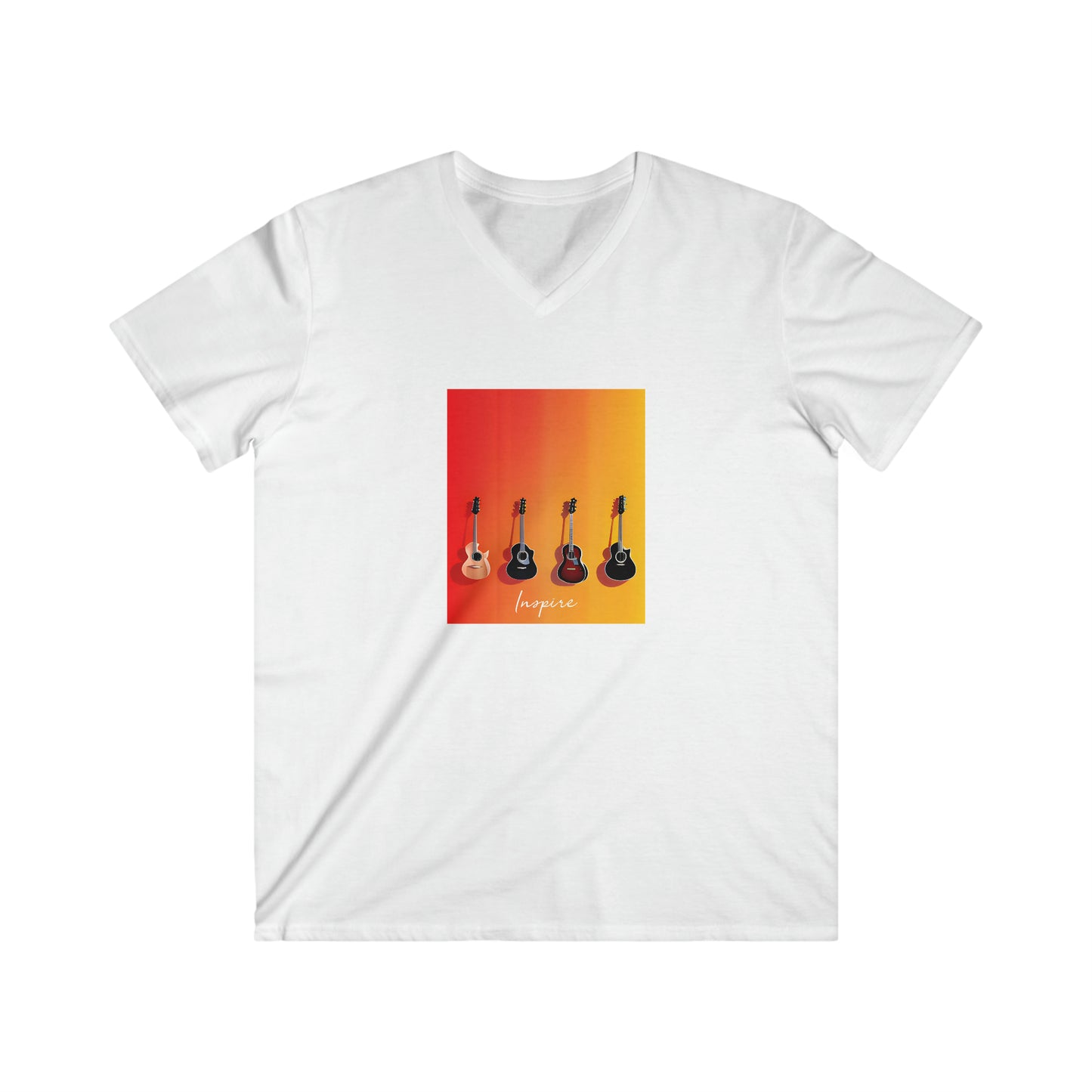 Chromatic Inspiration: Inspire Music Notes V-Neck Tee