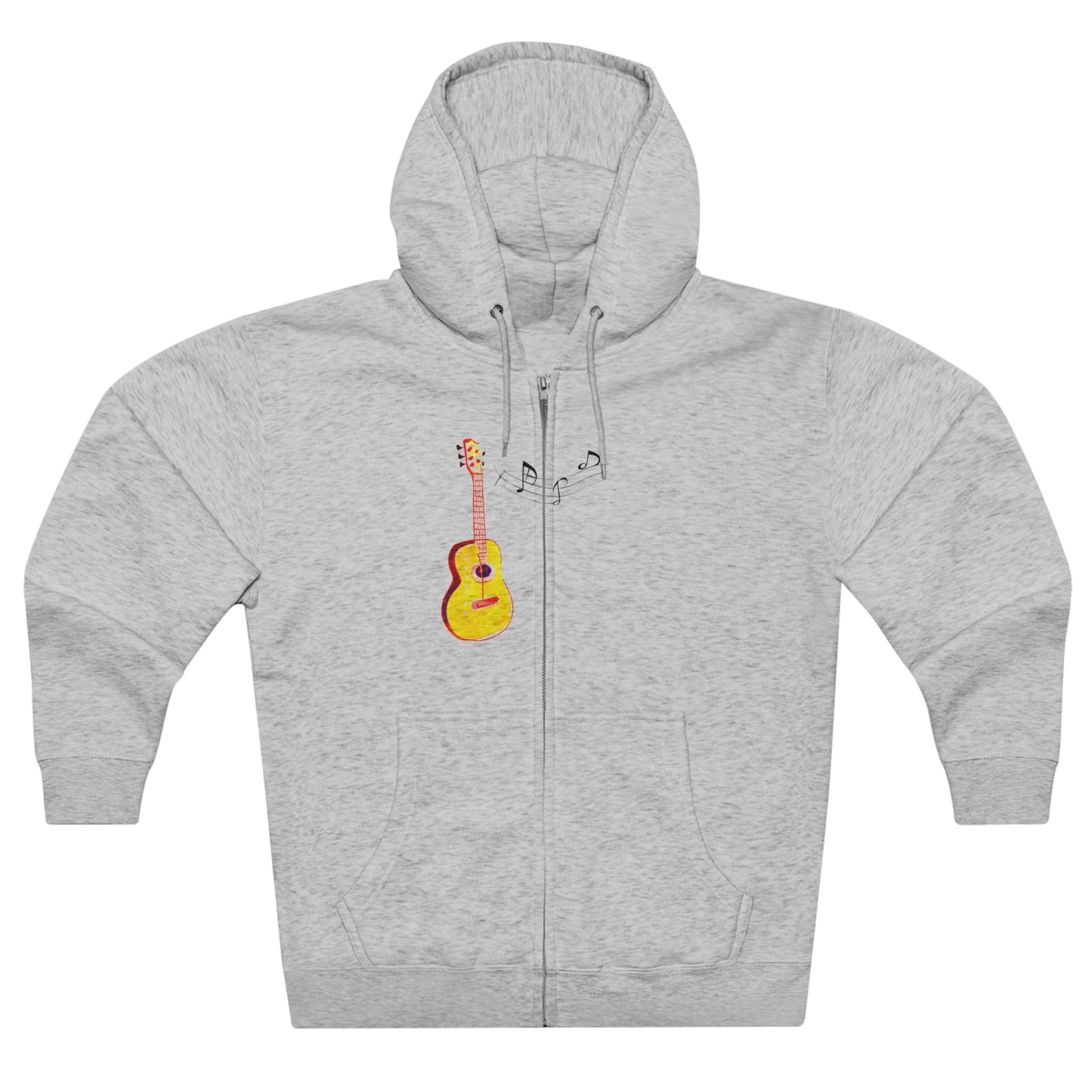 Notes of Inspiration: Unisex Guitar Watercolor Full Zip Hoodie