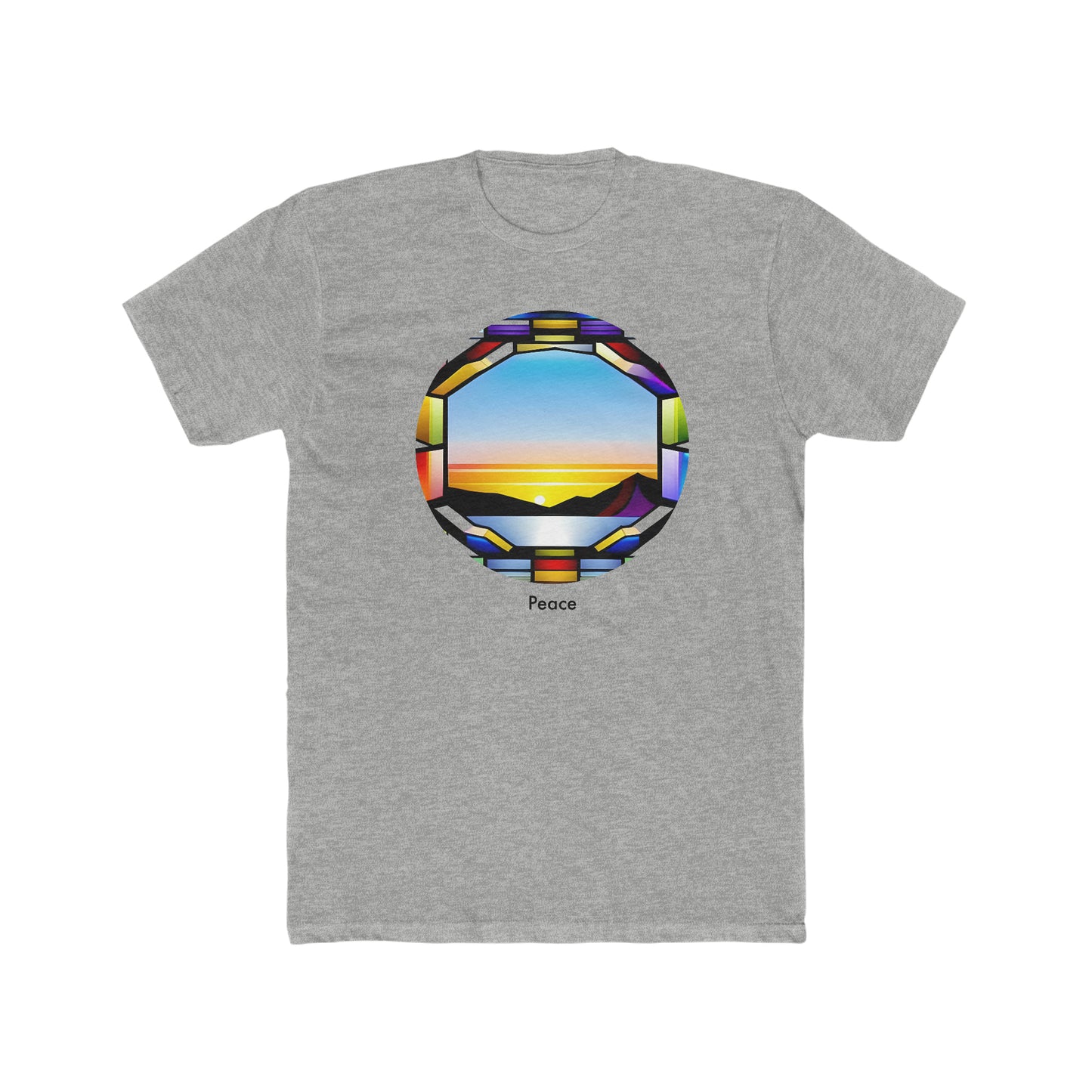 Peaceful Sunset Stained Glass Tee: Embrace Serenity and Style!