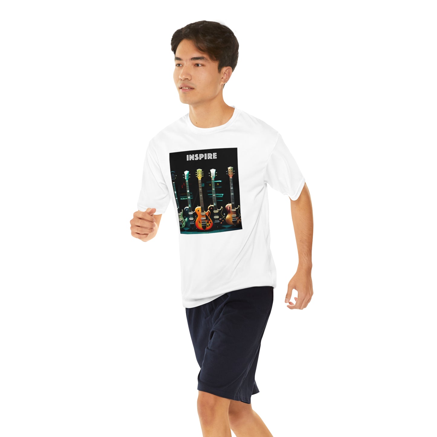 Amplify Your Inspiration: Men's Performance Guitar Tee