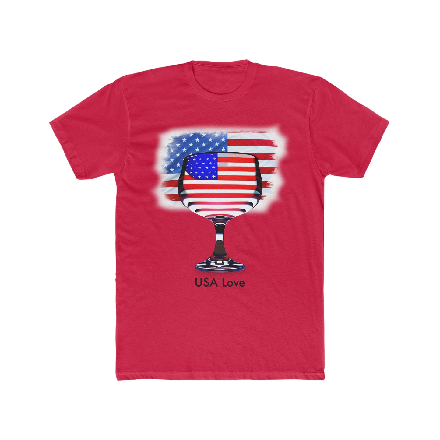 Toast to Freedom: Men's Staple Tee with AI-Generated 'USA Love' Design