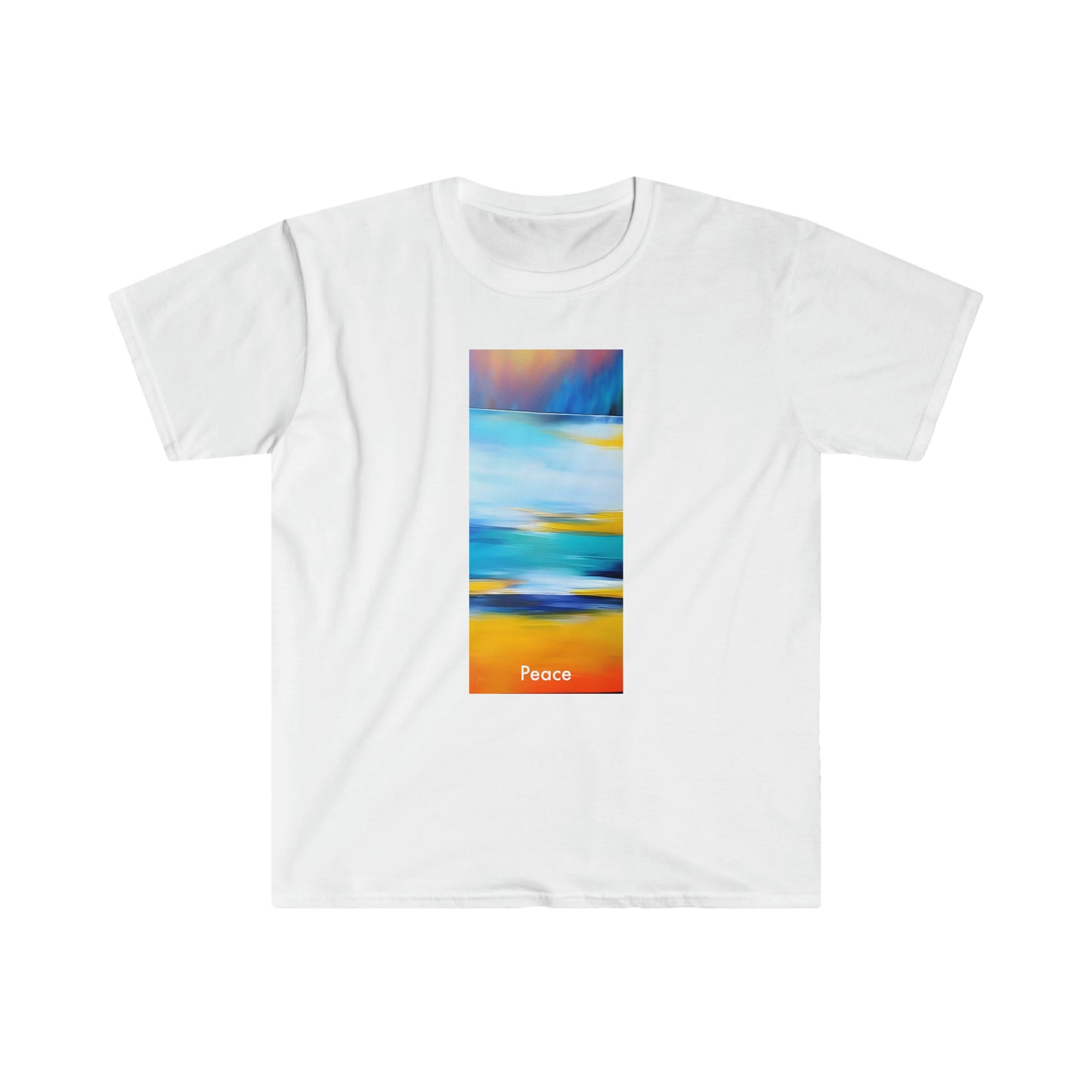 Sunset Serenity: Abstract Peace Unisex Softstyle T-Shirt