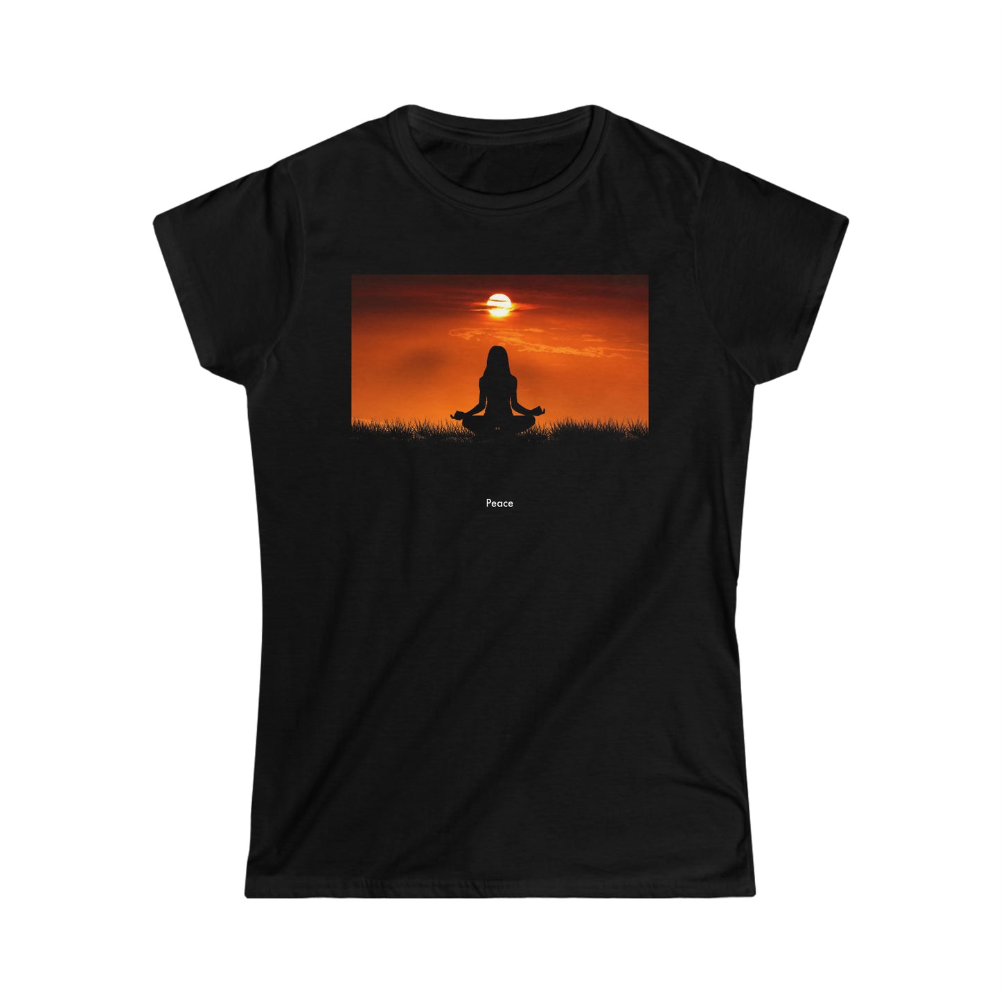 Find Your Zen with the Peace Women's Softstyle Tee - An AI Masterpiece