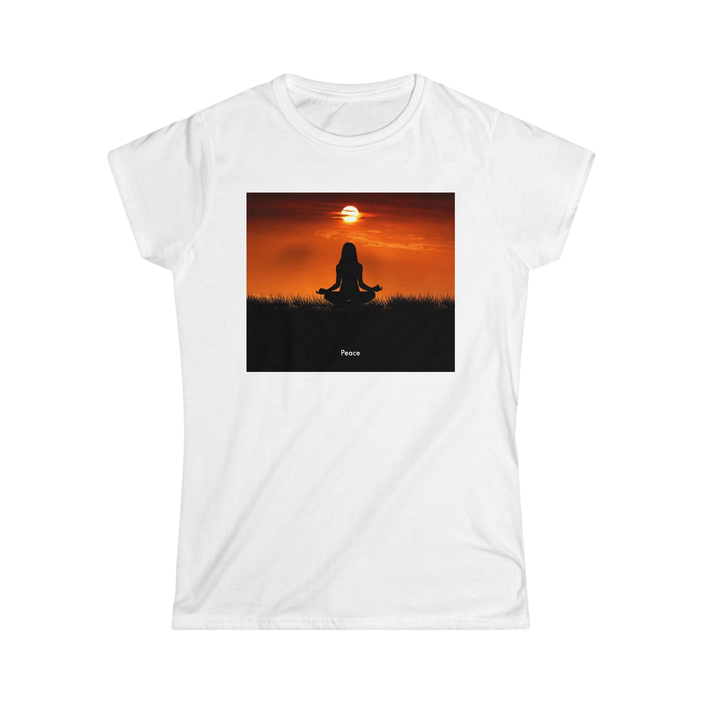 Find Your Zen with the Peace Women's Softstyle Tee - An AI Masterpiece