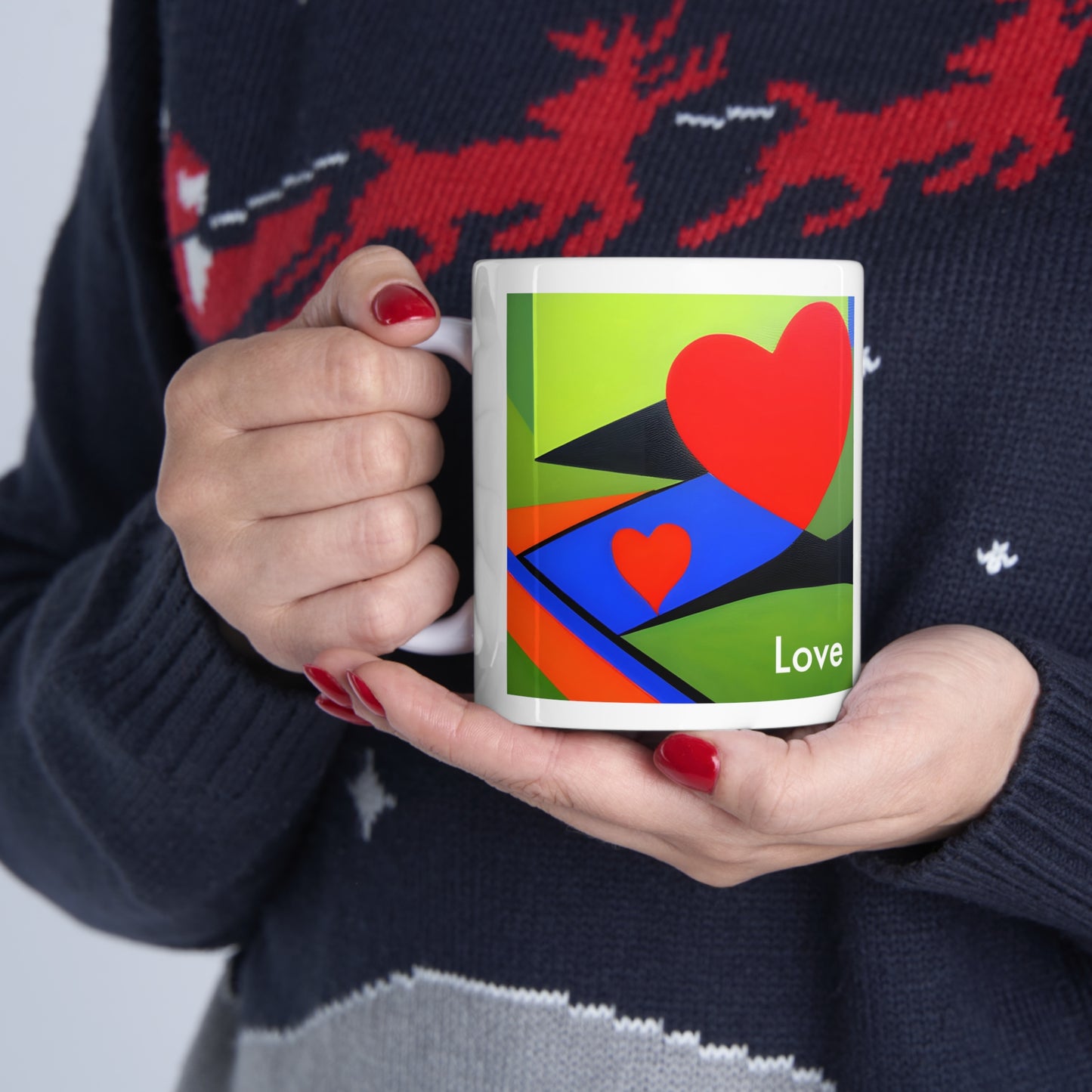 Artistic Love Sips: AI-Generated Ceramic Coffee Mug