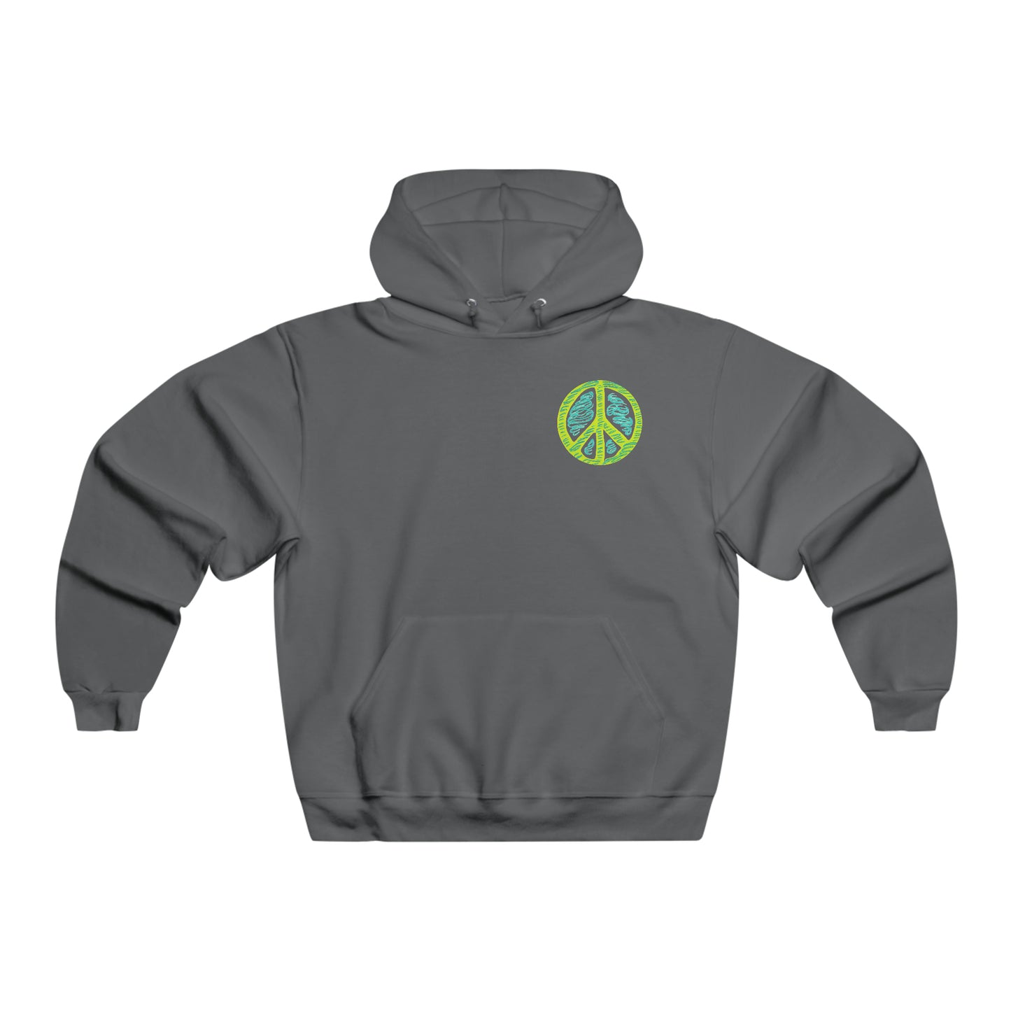 Tranquil Harmony: Minimalist Peace Sign Hooded Sweatshirt for Men