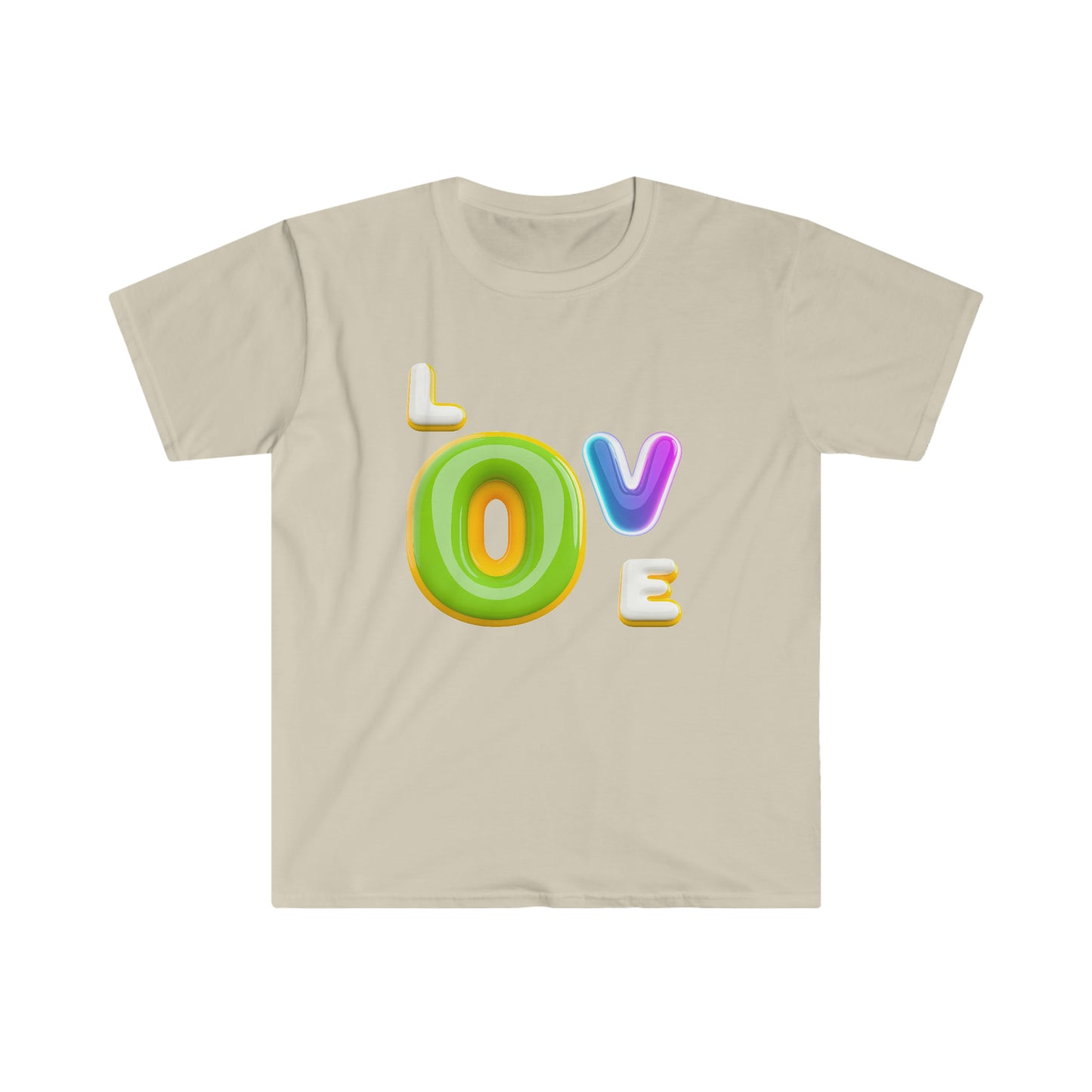Playful Love: AI-Generated 3D Letter Design Unisex T-Shirt