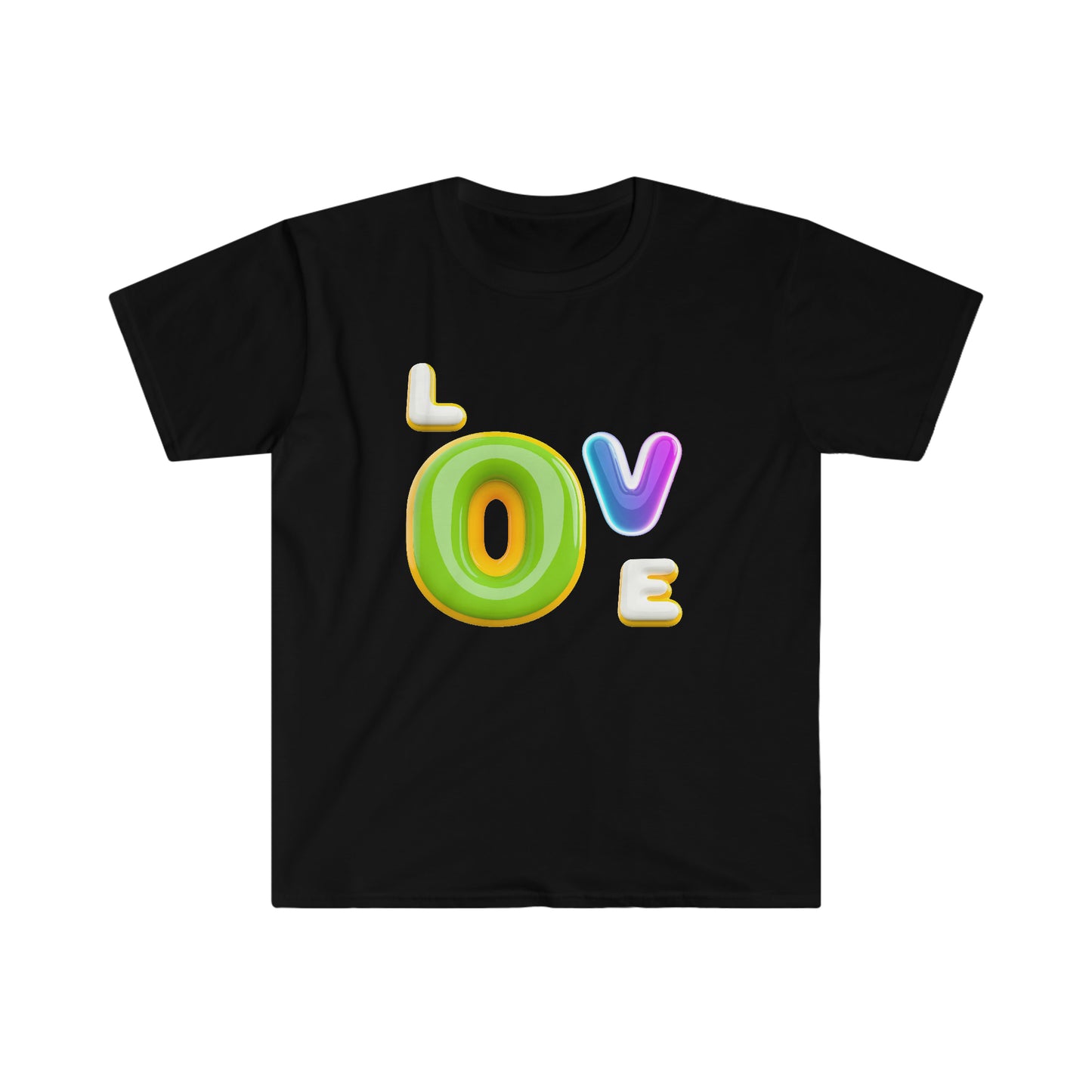 Playful Love: AI-Generated 3D Letter Design Unisex T-Shirt
