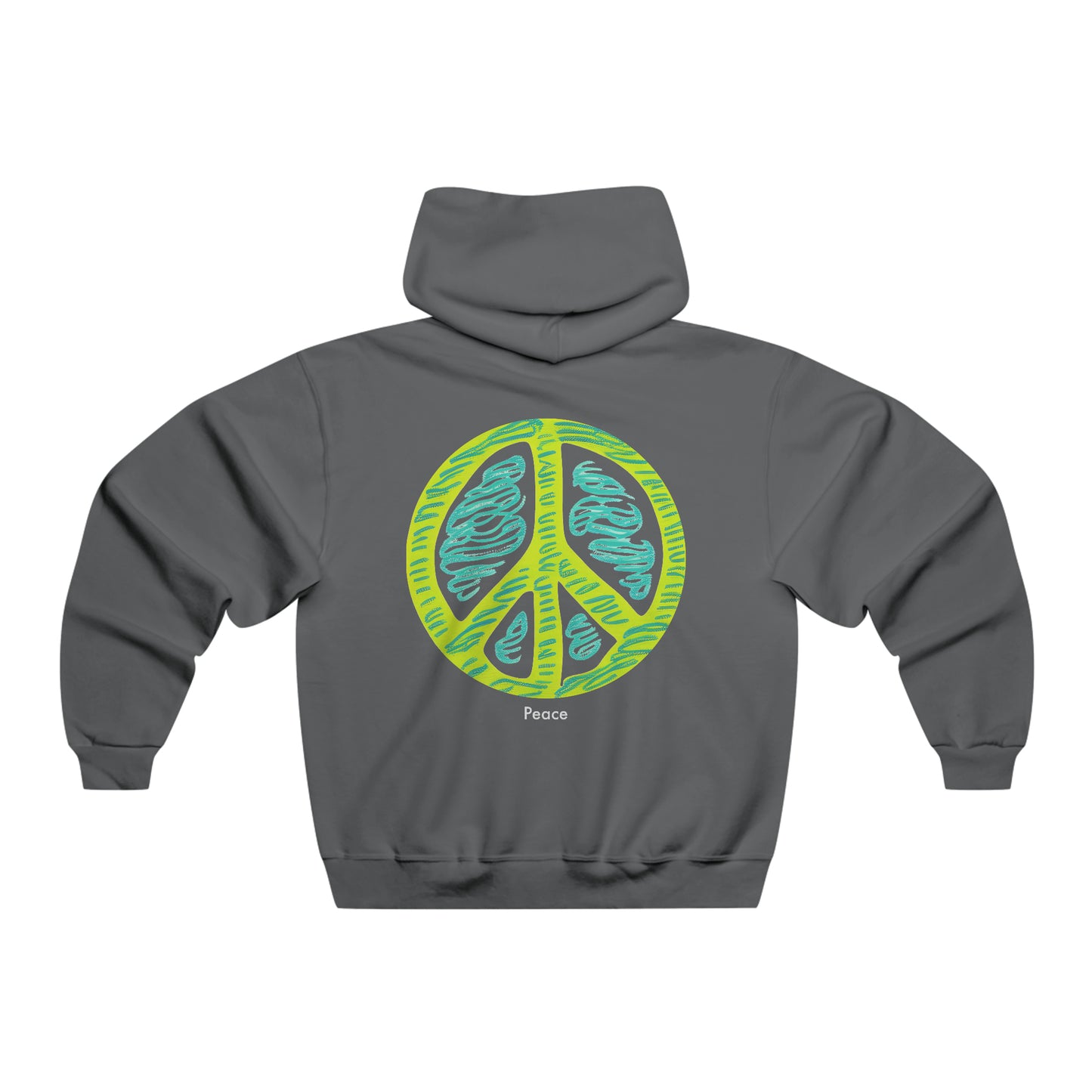 Tranquil Harmony: Minimalist Peace Sign Hooded Sweatshirt for Men