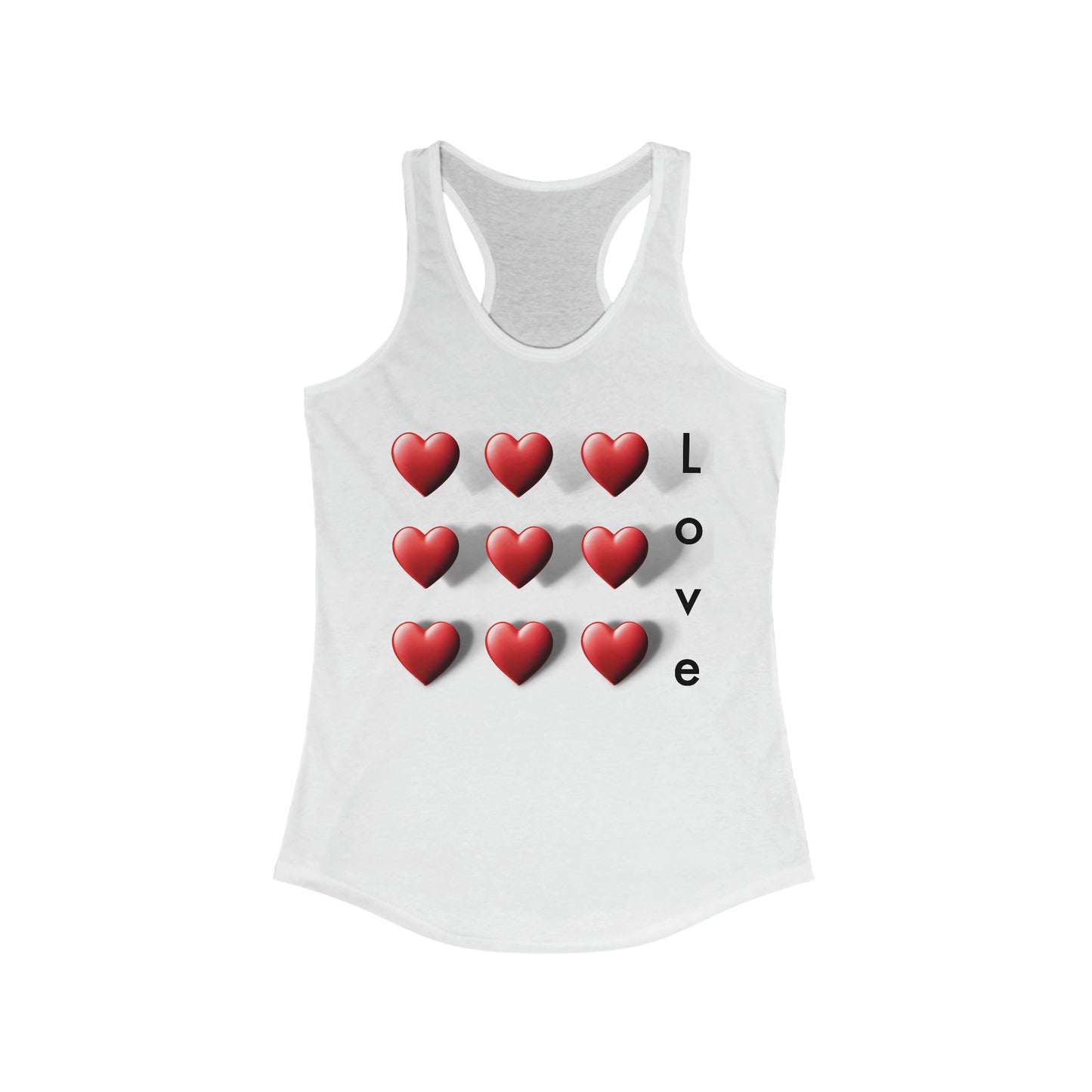 Love in 3D: Hearts Pattern Racerback Tank