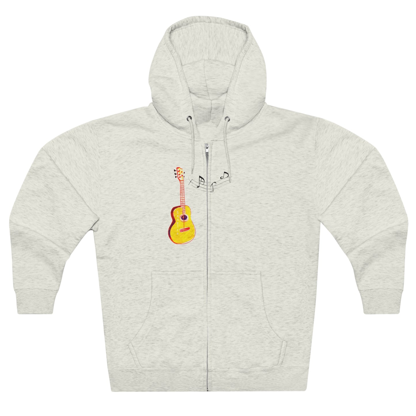 Notes of Inspiration: Unisex Guitar Watercolor Full Zip Hoodie