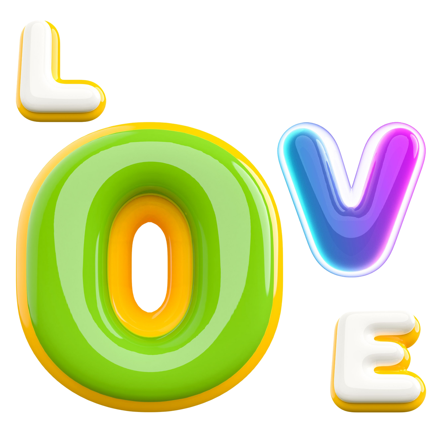 Love in Style: AI-Created 3D Letter Design Women's Tank Top