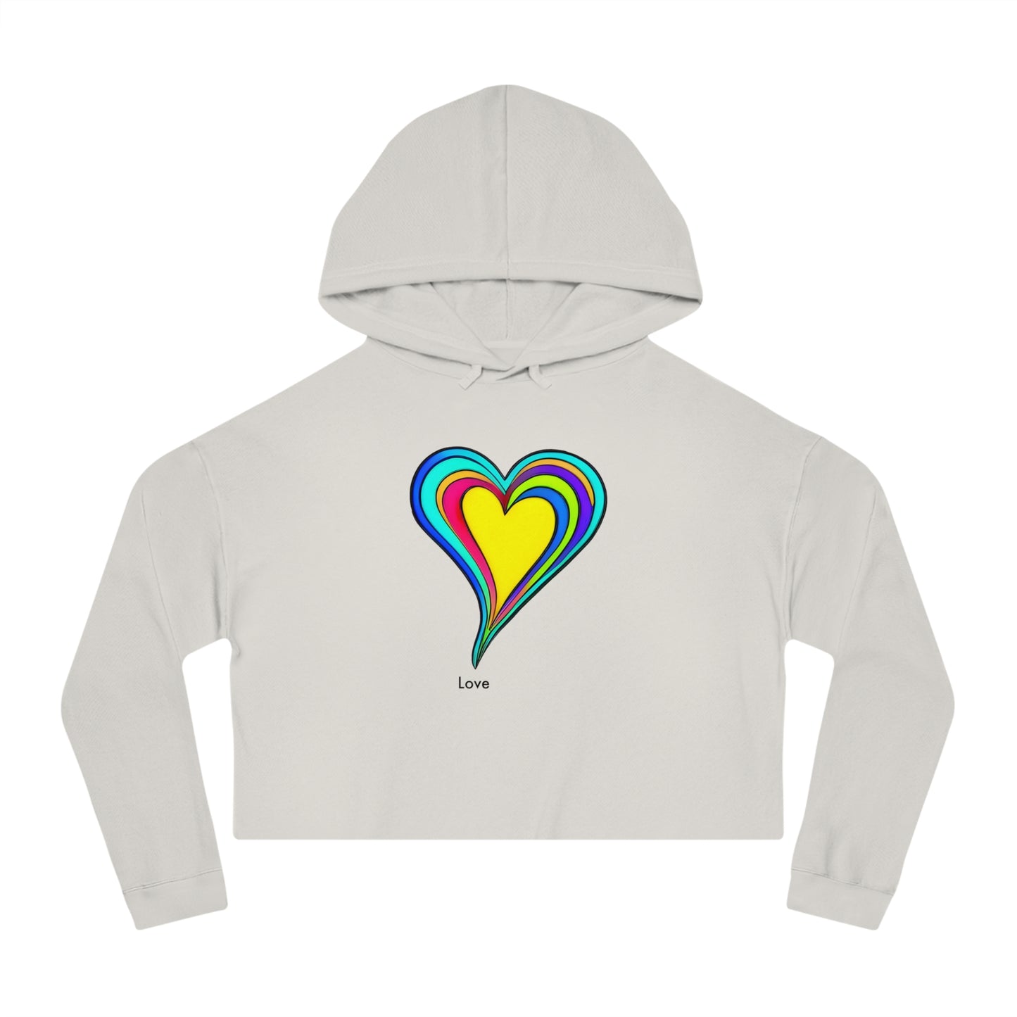 AI-Infused Psychedelic Love: Crop Hoodie