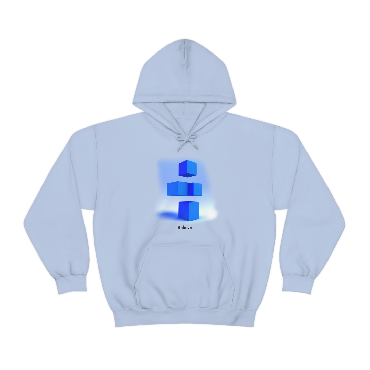 The Art of Belief: Abstract 3D Blocks Unisex Hooded Sweatshirt