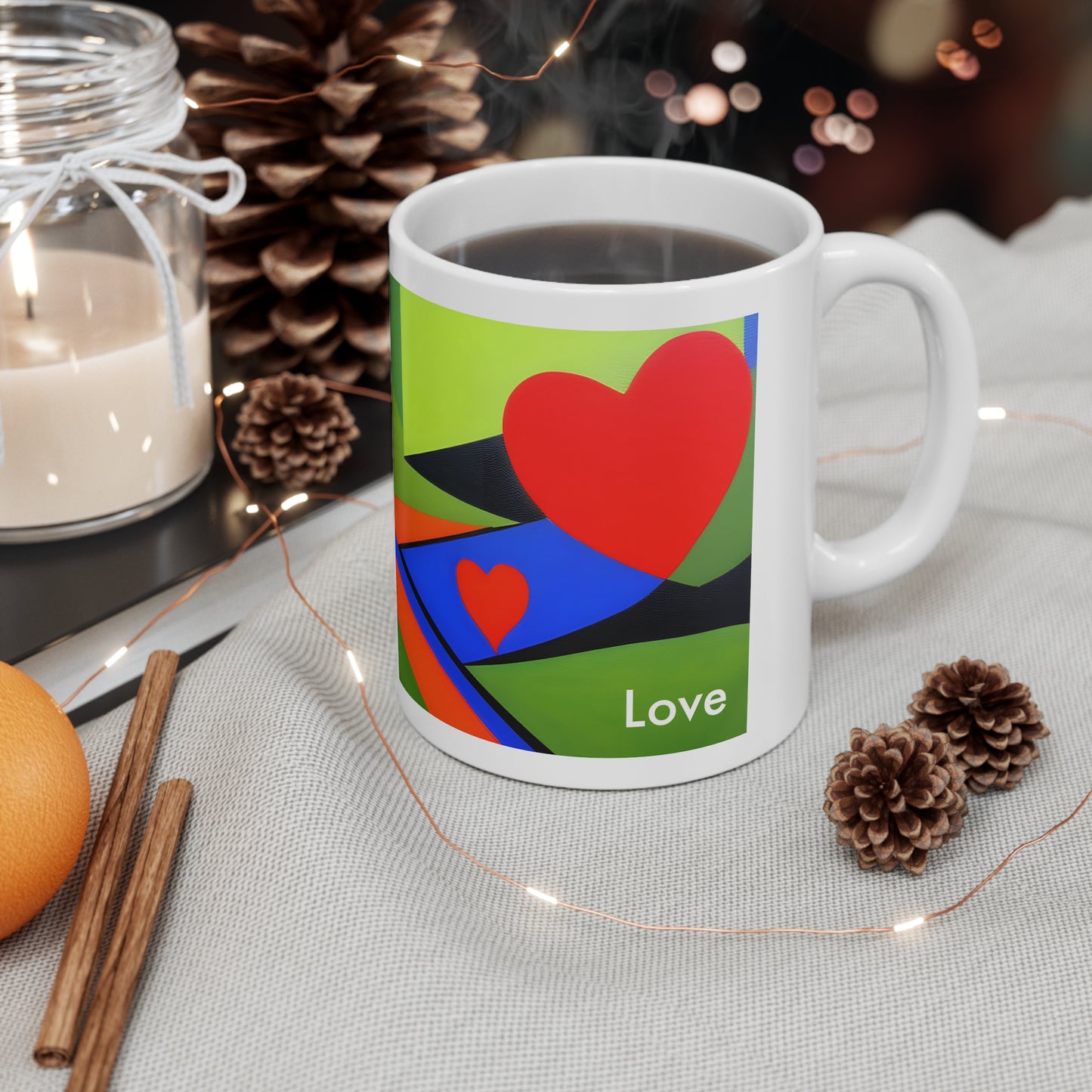 Artistic Love Sips: AI-Generated Ceramic Coffee Mug