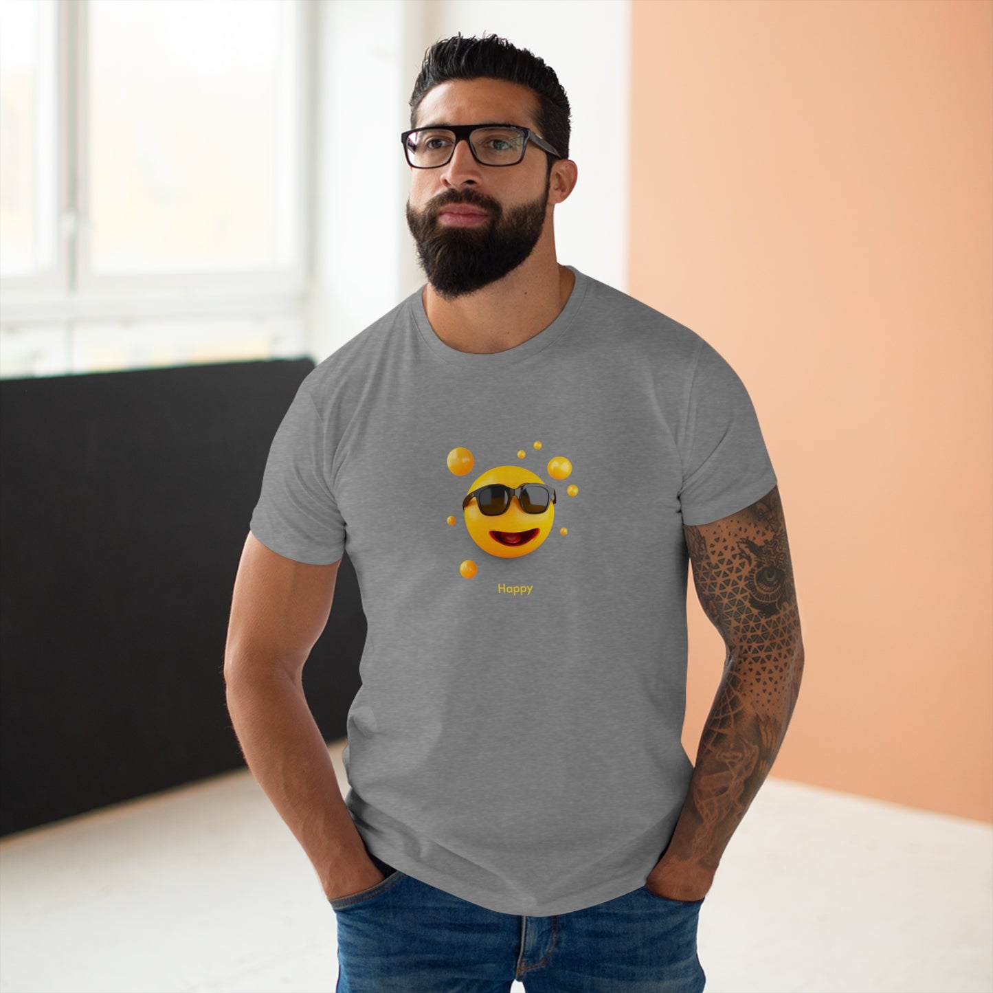 Radiate Positivity: Men's Happy Face Tee