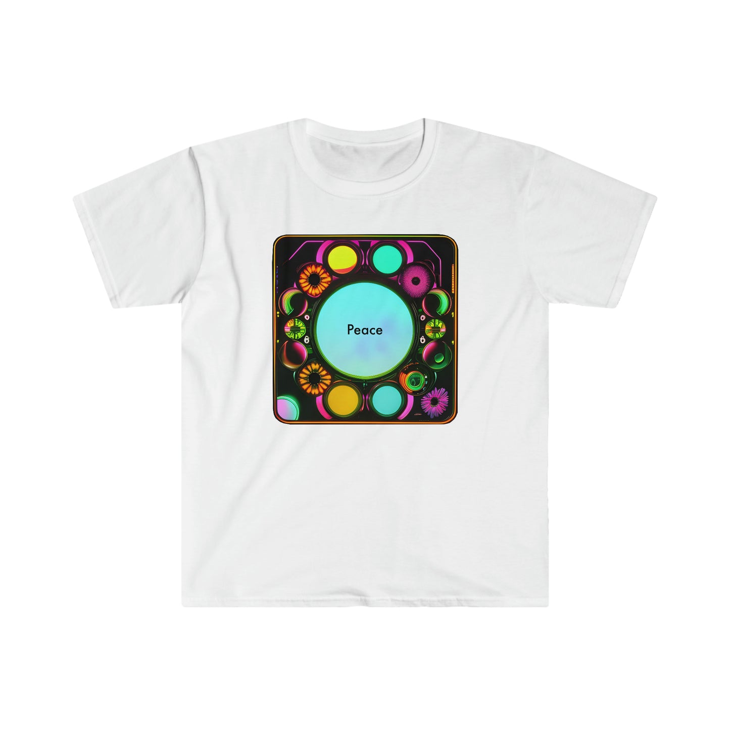 Psychedelic Harmony: Abstract Floral Peace T-Shirt