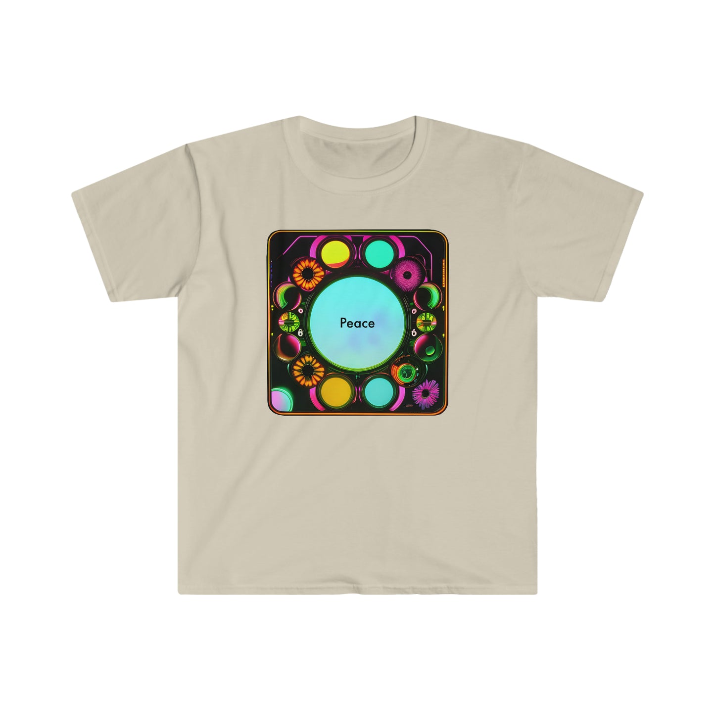 Psychedelic Harmony: Abstract Floral Peace T-Shirt
