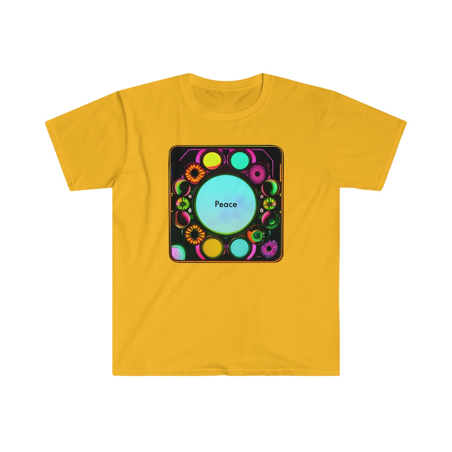 Psychedelic Harmony: Abstract Floral Peace T-Shirt
