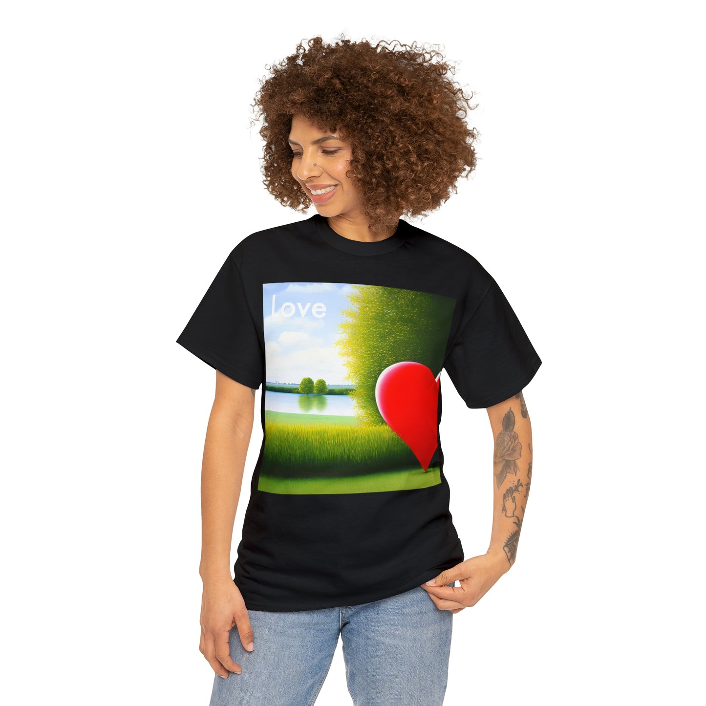 Serene Heart Oasis: AI-Captured Beauty T-Shirt
