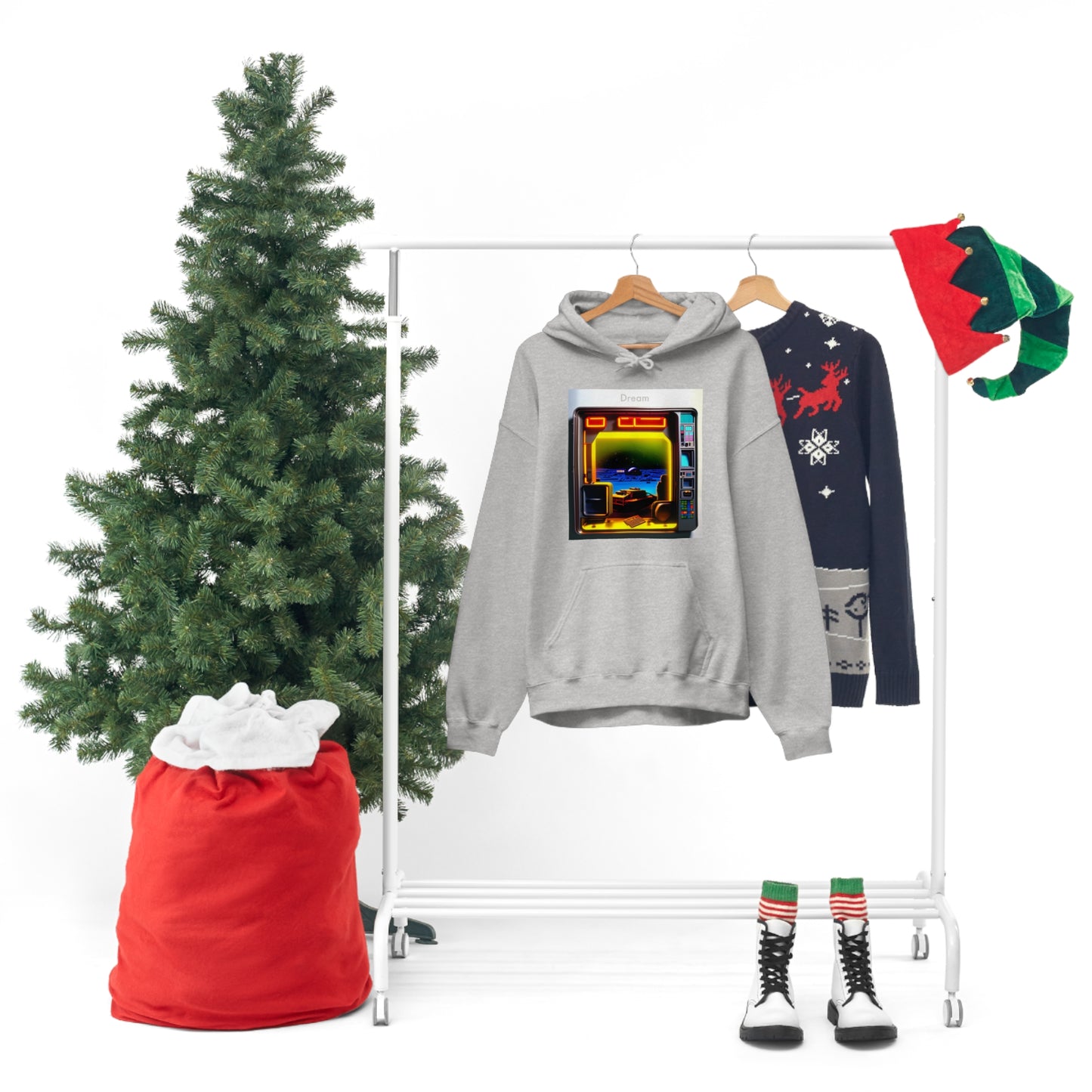 Techno-Dreamscapes: AI-Created Hooded Sweatshirt for the Visionaries