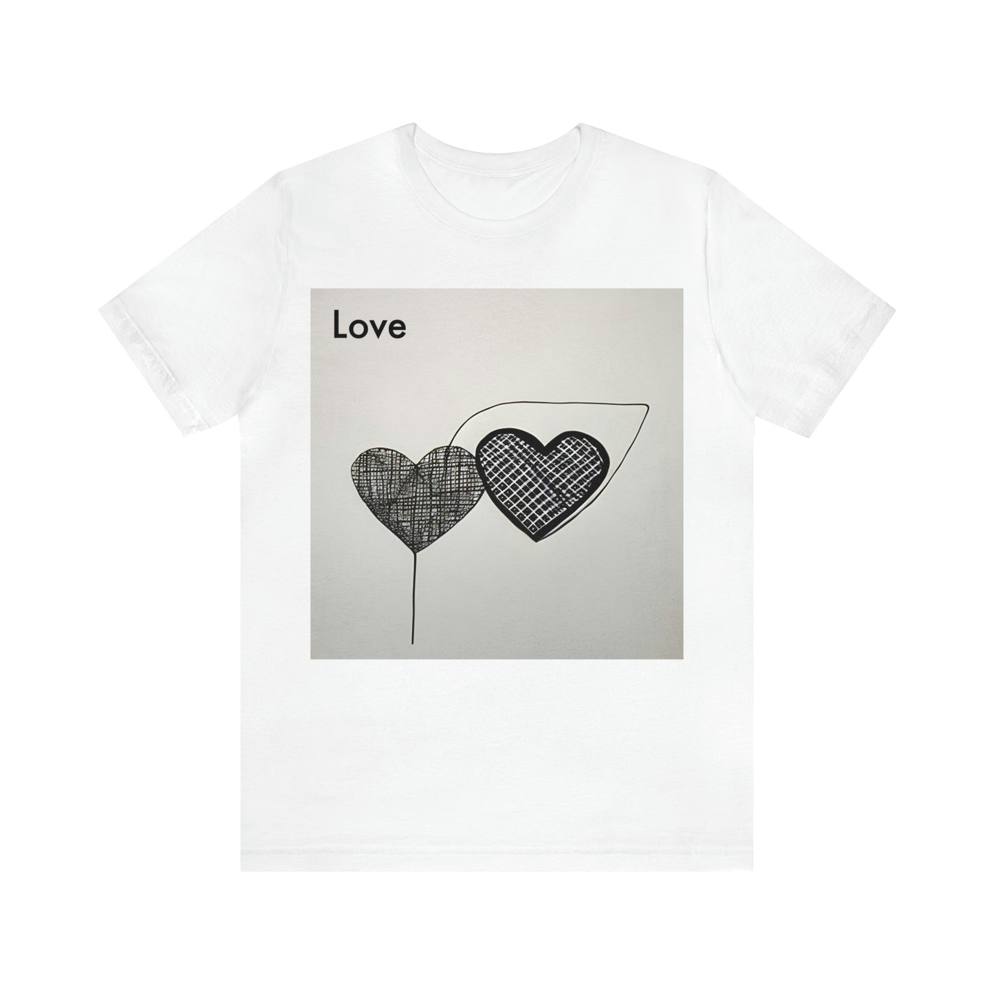 Elegant Love Connection: AI-Rendered Hearts T-Shirt