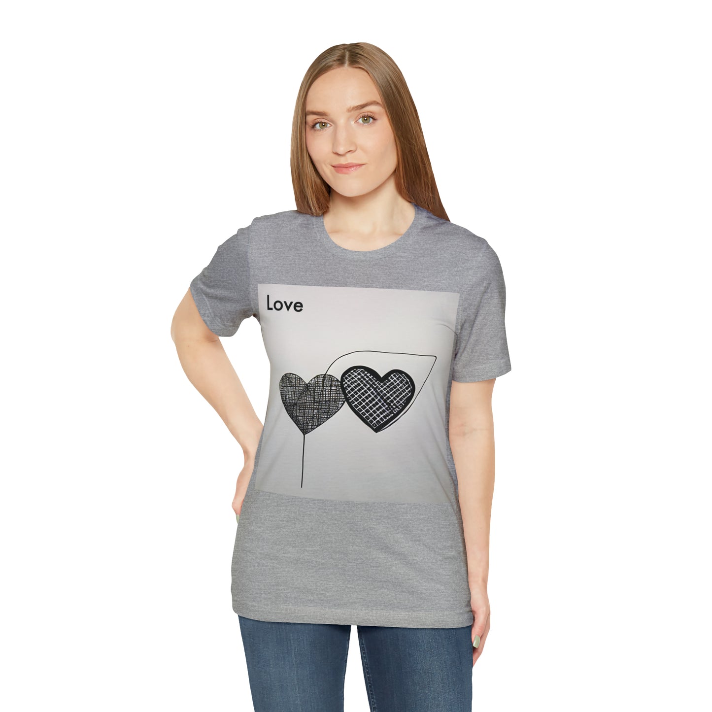 Elegant Love Connection: AI-Rendered Hearts T-Shirt