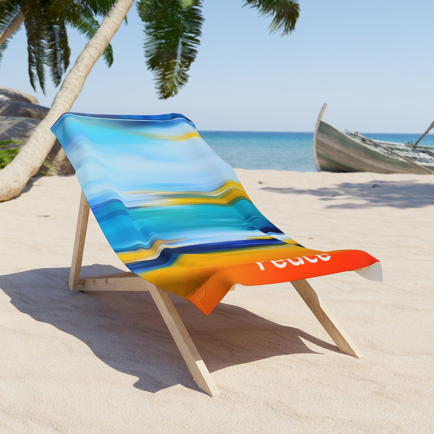 Dreamy Sunset Escape: Abstract Peace Beach Towel for Relaxation