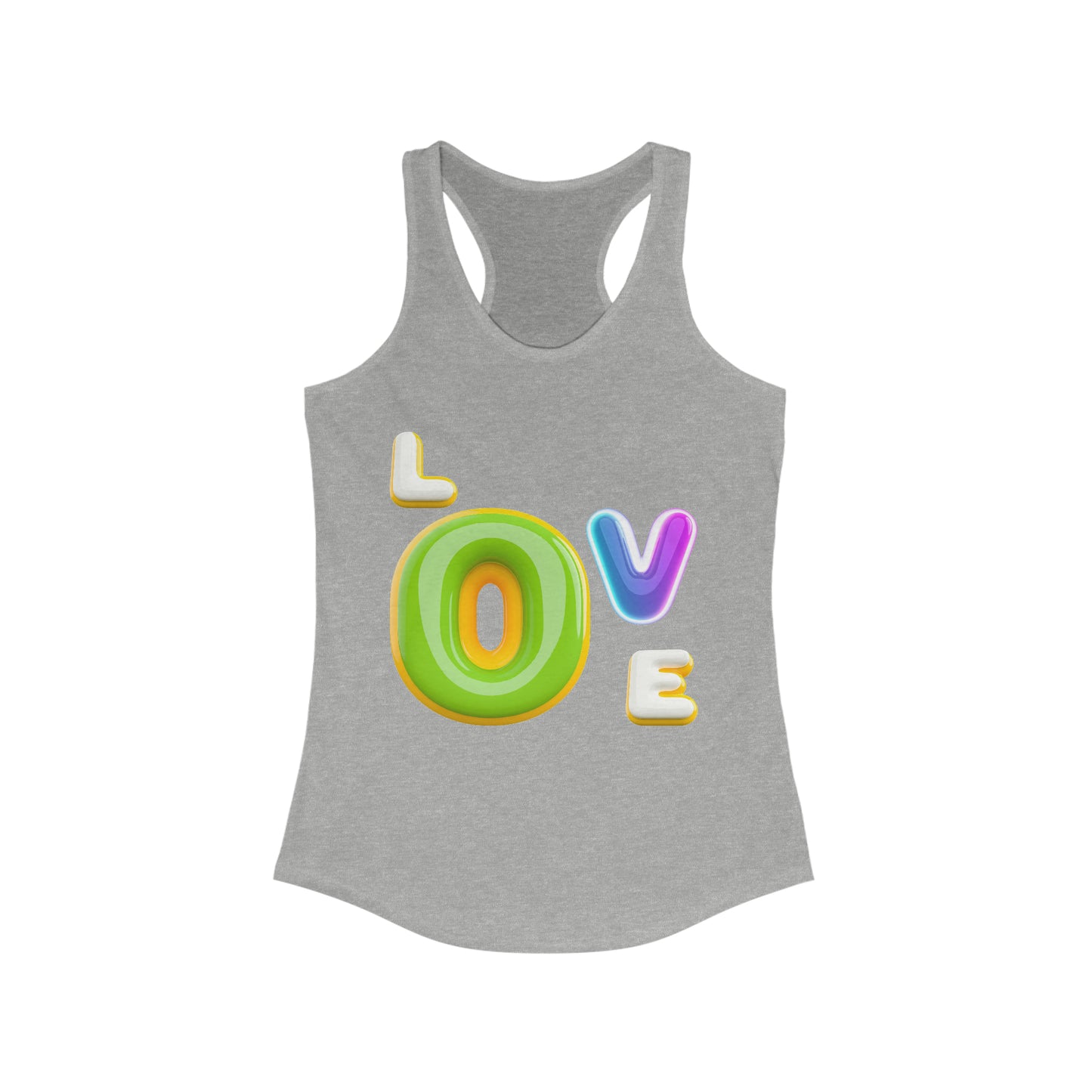 Love in Style: AI-Created 3D Letter Design Women's Tank Top