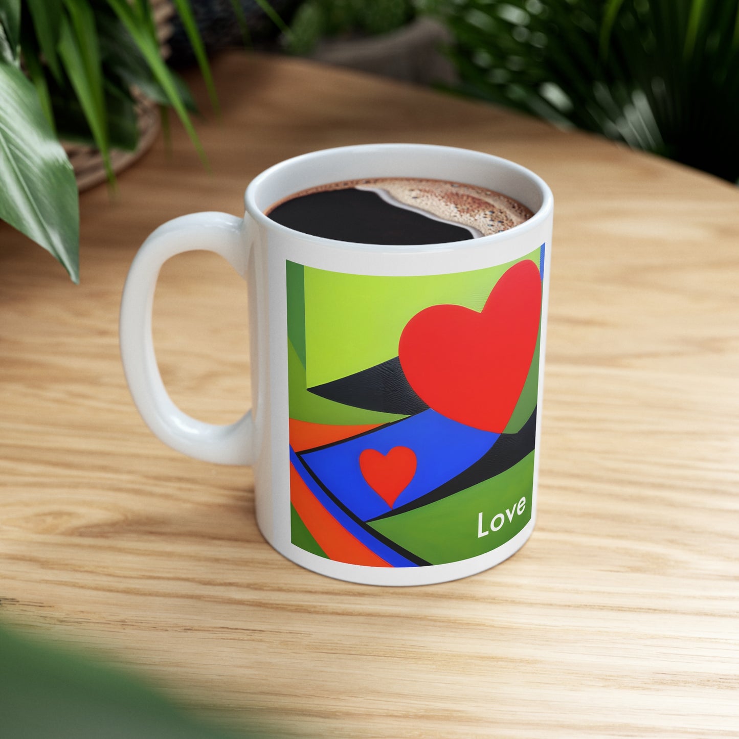 Artistic Love Sips: AI-Generated Ceramic Coffee Mug