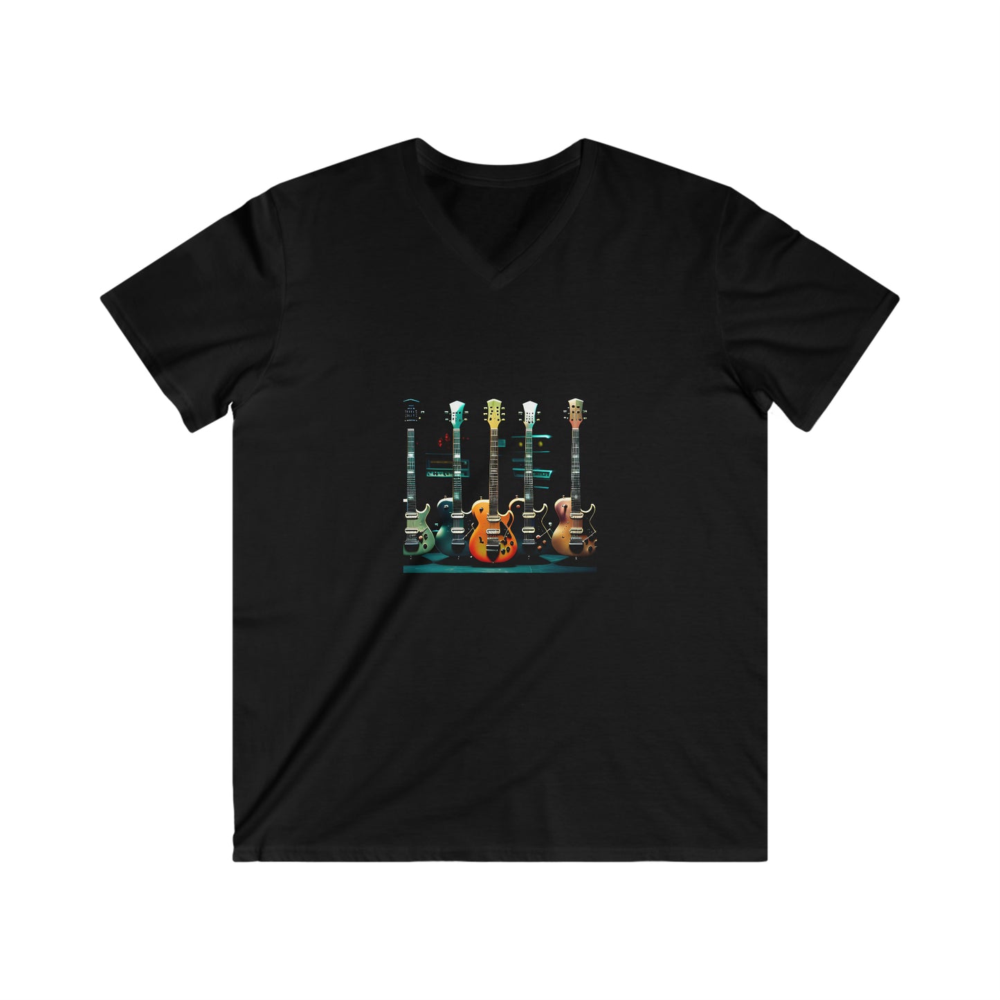 Soundscapes Unleashed Men's Fitted V-Neck Short Sleeve Tee