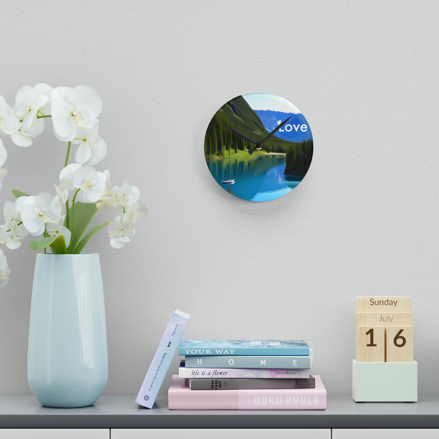 Timeless Love: AI-Generated Acrylic Wall Clock
