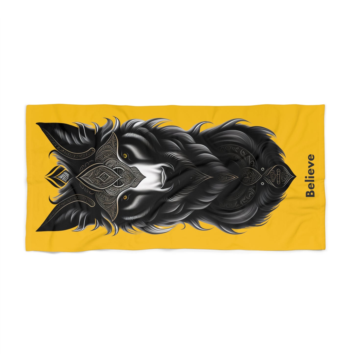 Unleash Your Wild Side: Abstract Wolf Art Beach Towel