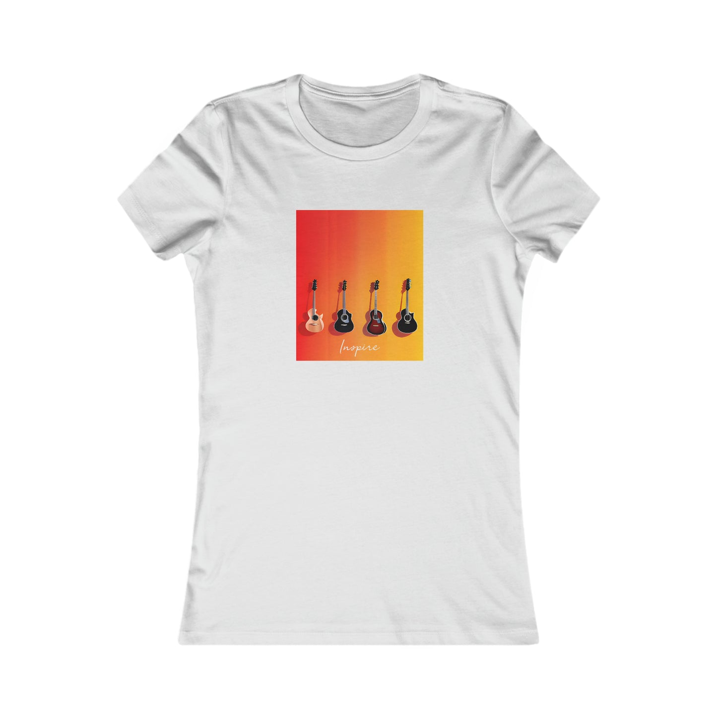 Gradient Melodies: Guitar Ensemble Woman's Favorite Tee