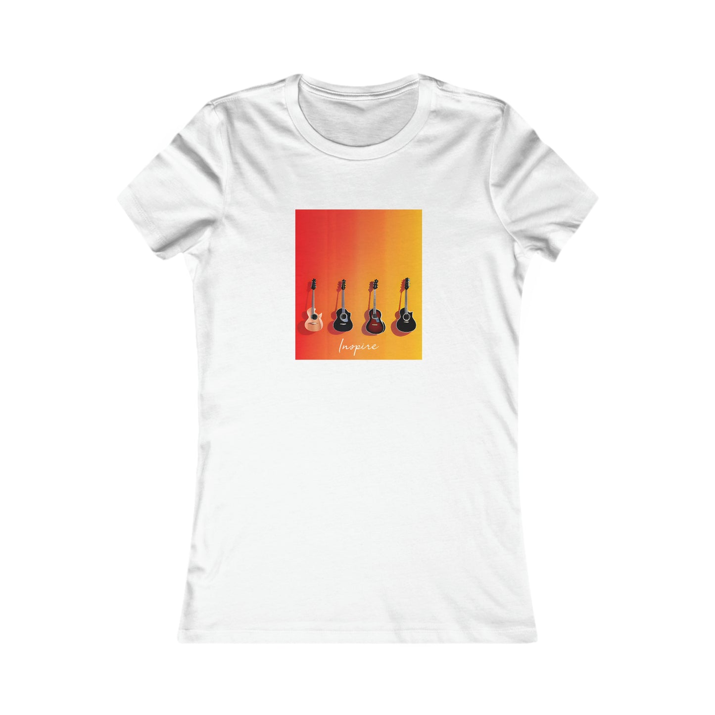 Gradient Melodies: Guitar Ensemble Woman's Favorite Tee