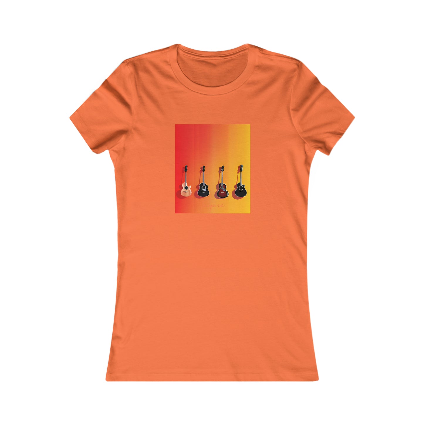 Gradient Melodies: Guitar Ensemble Woman's Favorite Tee