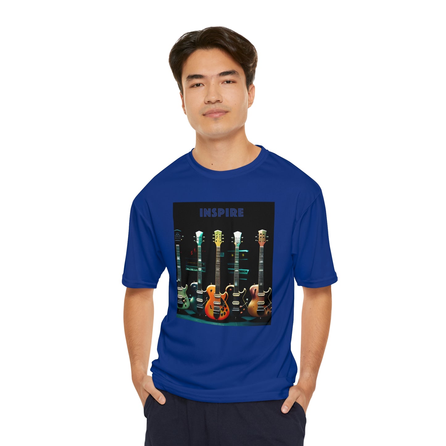Amplify Your Inspiration: Men's Performance Guitar Tee
