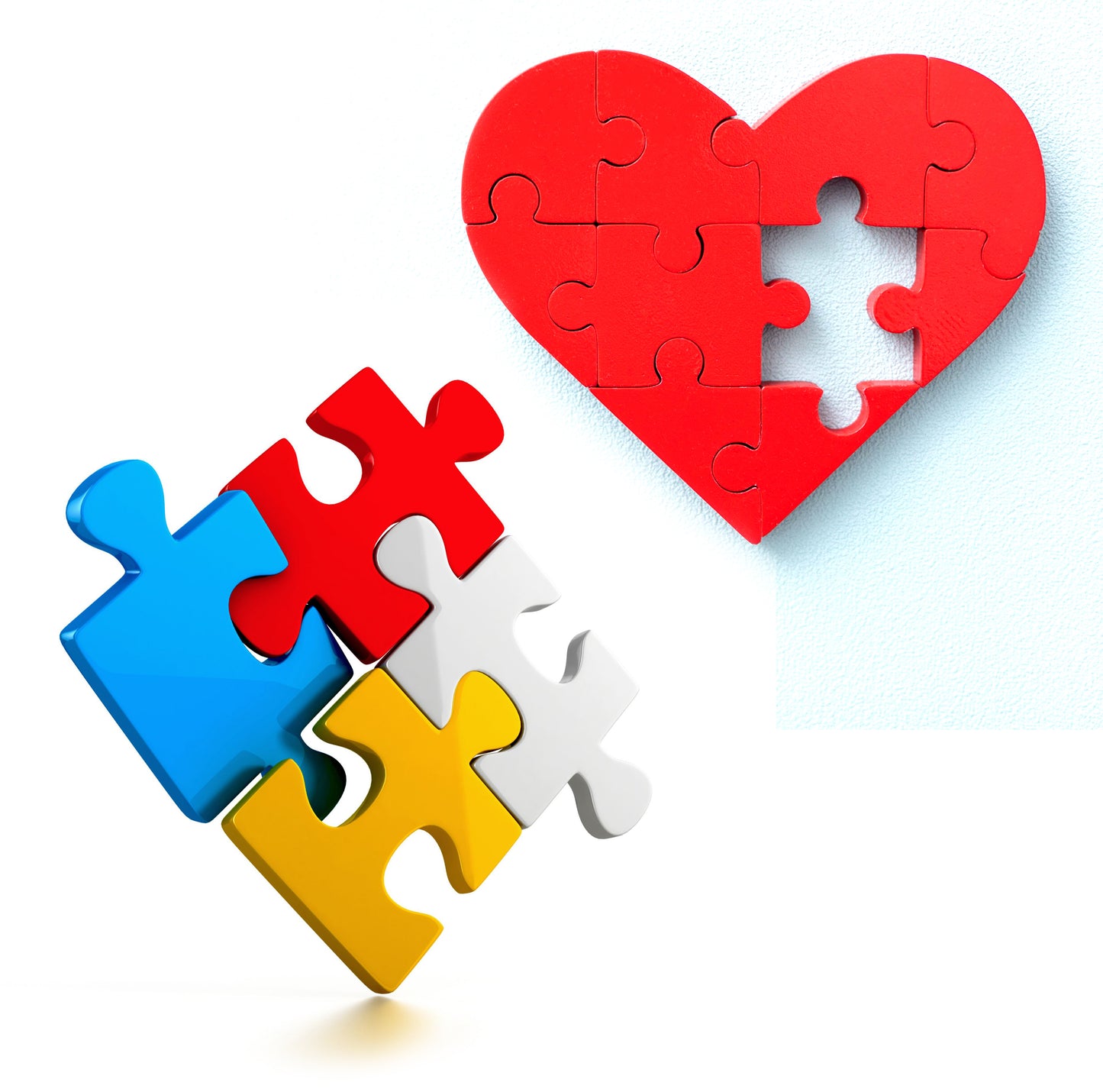 Piece of Love: Colorful Puzzle Heart Tee
