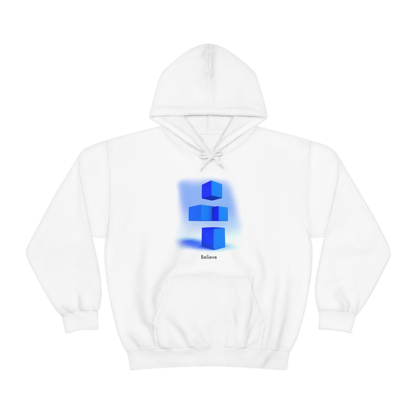 The Art of Belief: Abstract 3D Blocks Unisex Hooded Sweatshirt