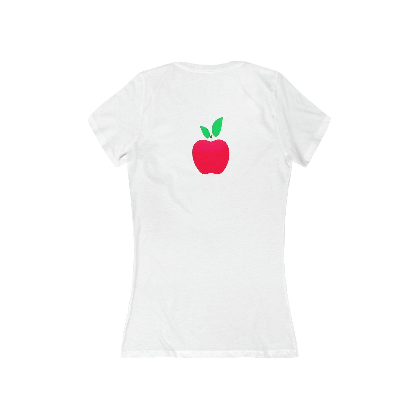 Green Apple Charm V-Neck Tee - Embrace the Power of Inspiration