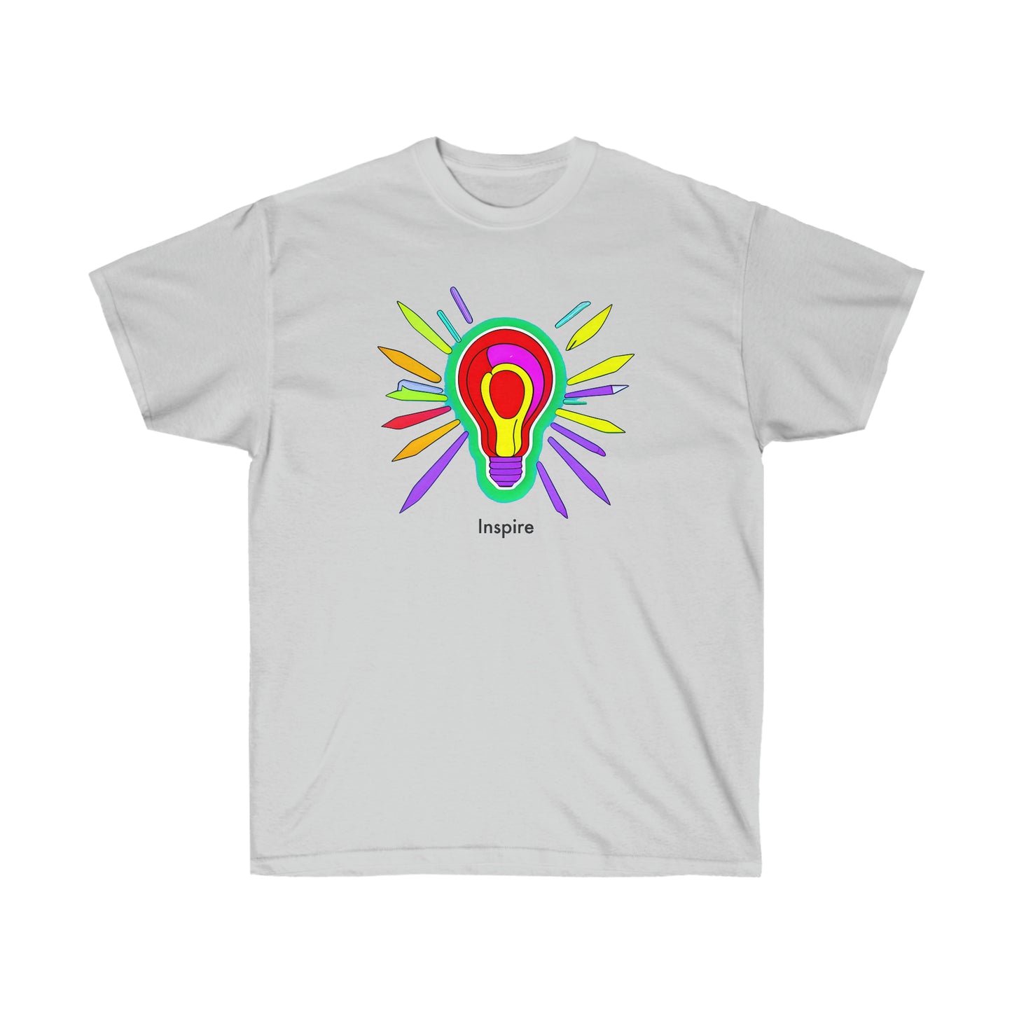 Express Your Creativity: Colorful Light Bulb Inspire Unisex T-Shirt
