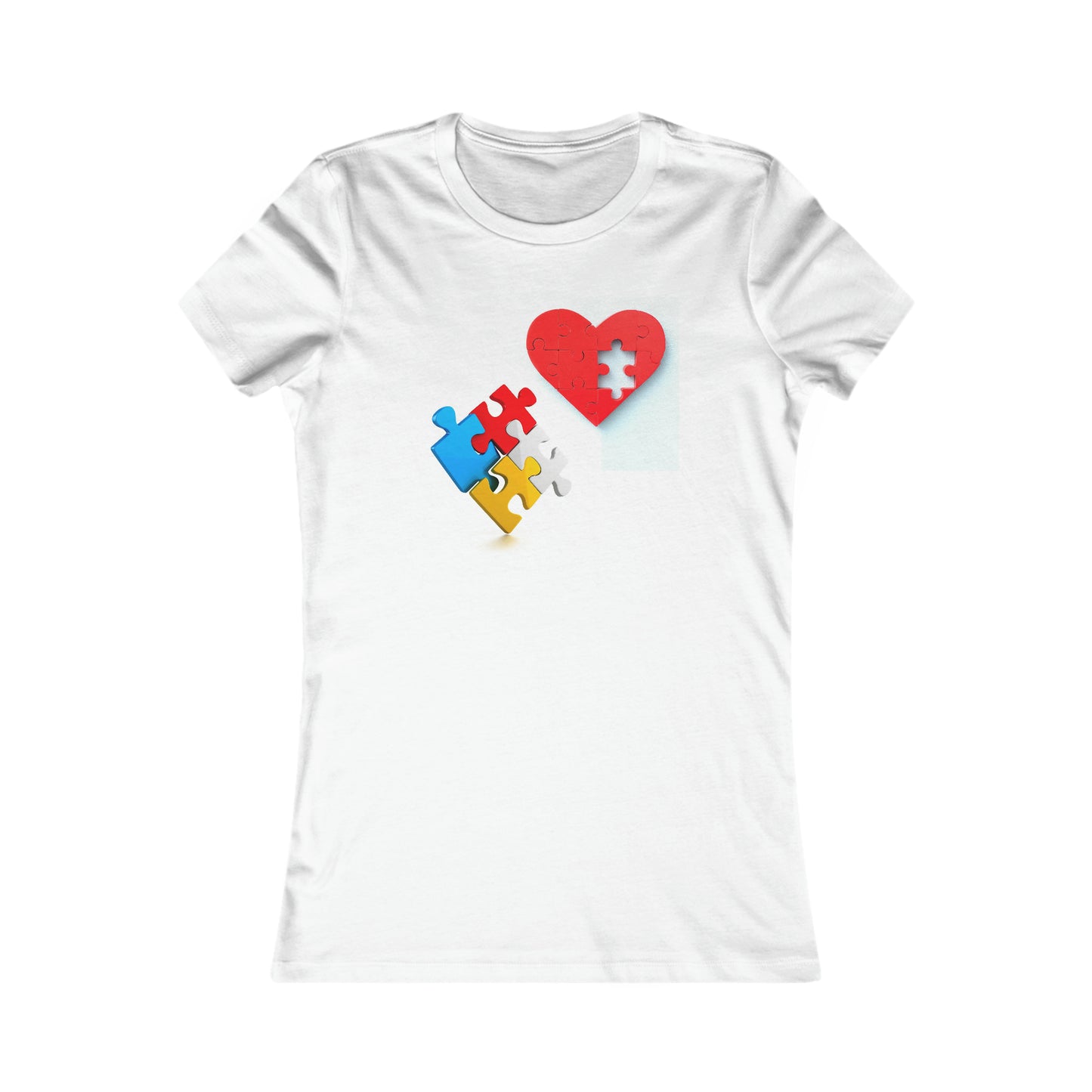 Piece of Love: Colorful Puzzle Heart Tee
