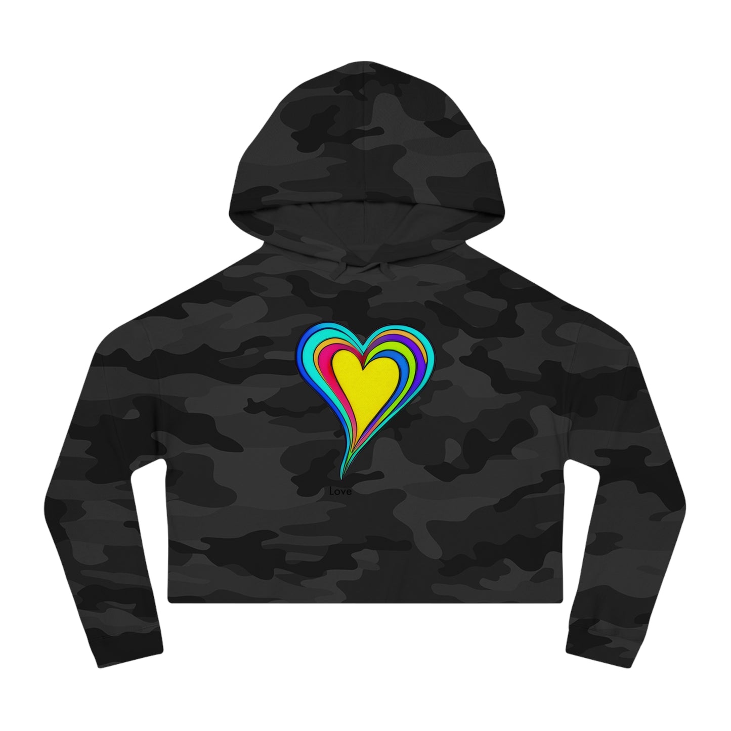 AI-Infused Psychedelic Love: Crop Hoodie