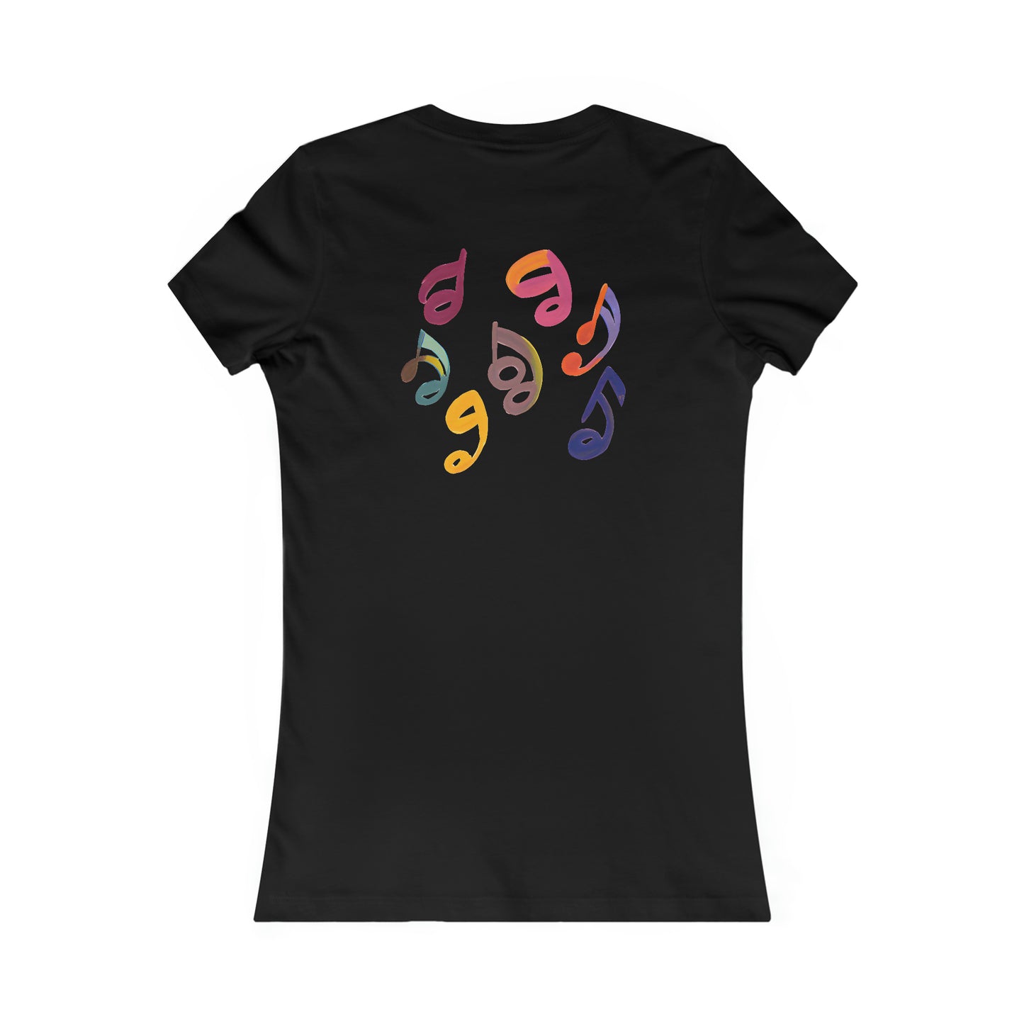 Harmonious Play: Cute Guitar Watercolor Tee with Notes