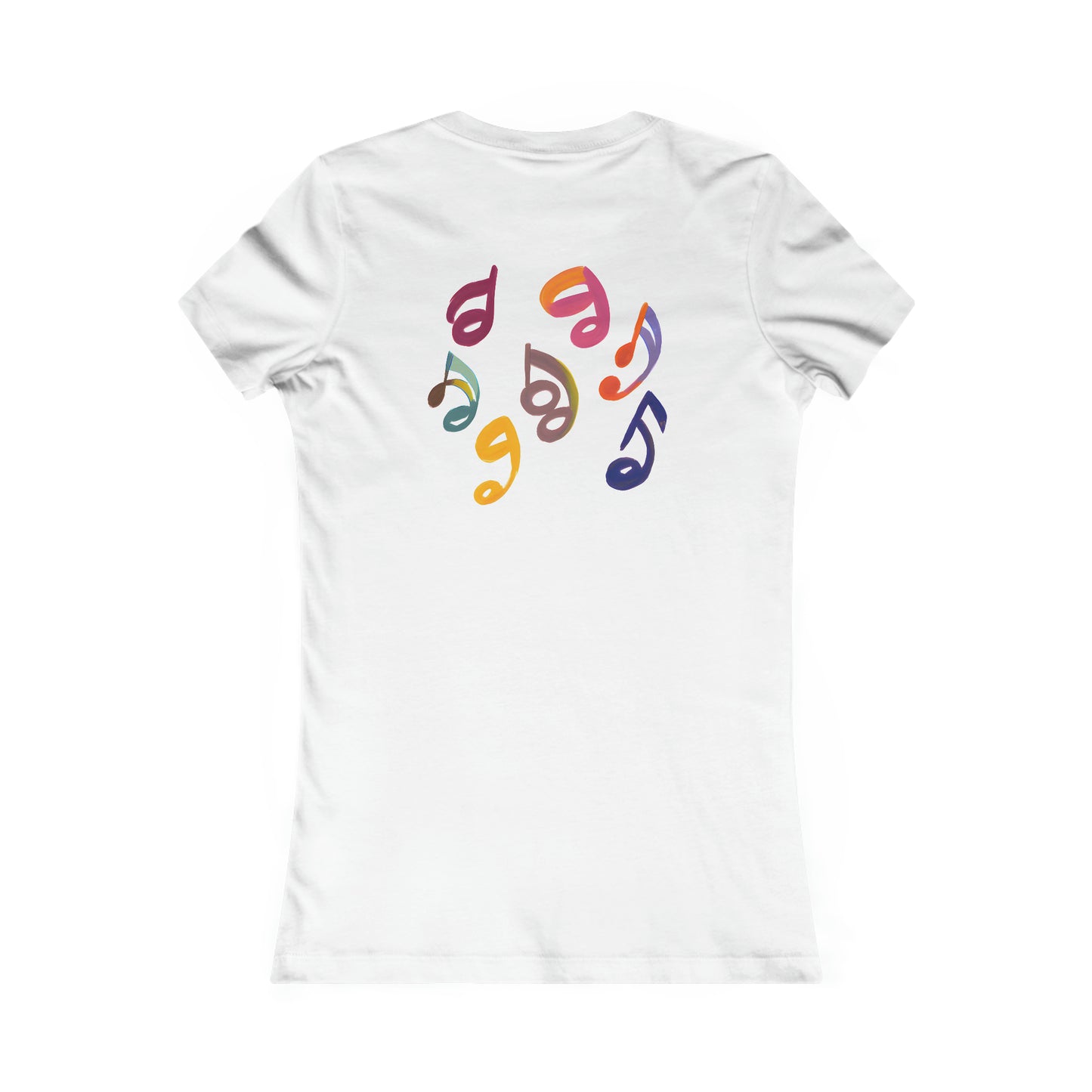 Harmonious Play: Cute Guitar Watercolor Tee with Notes