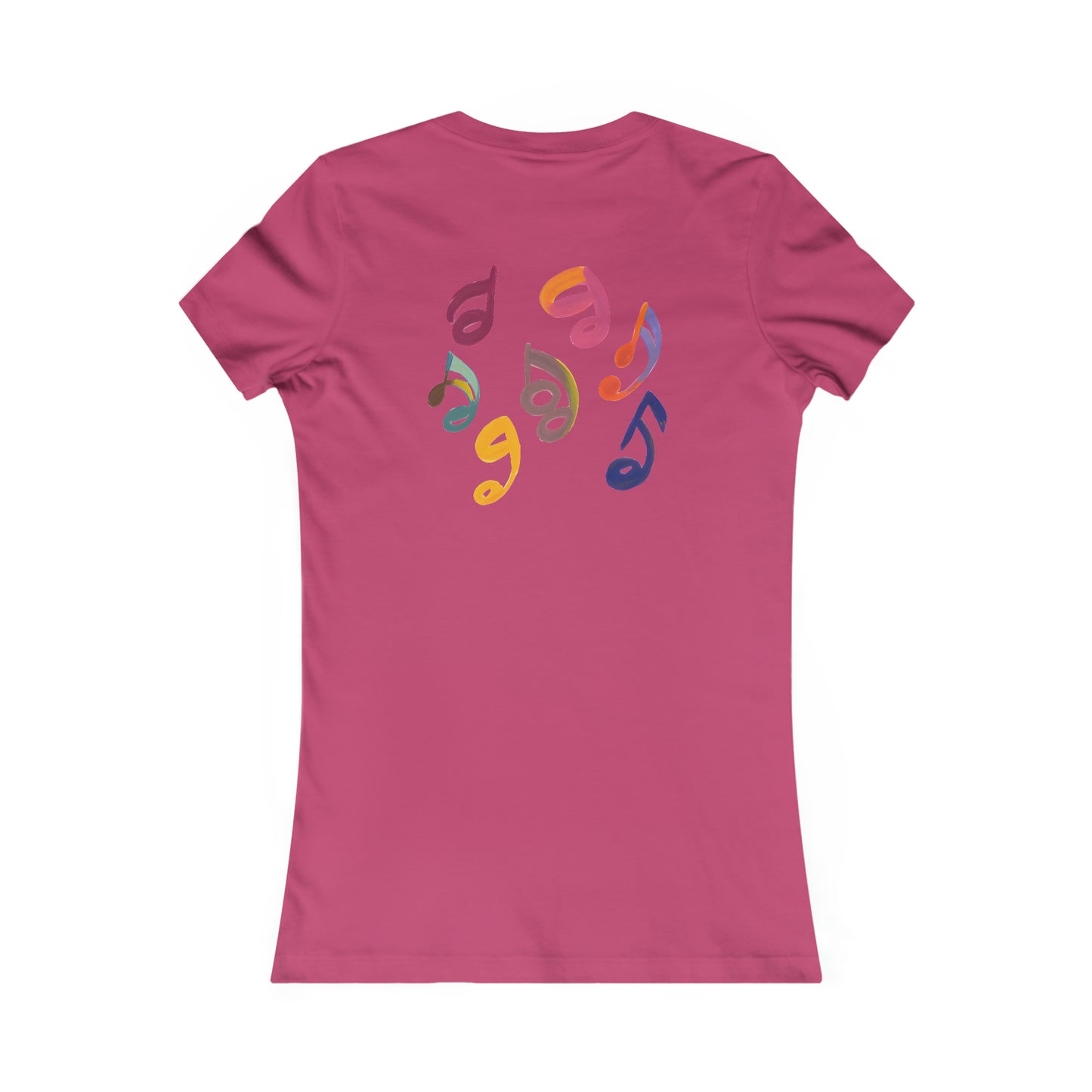 Harmonious Play: Cute Guitar Watercolor Tee with Notes