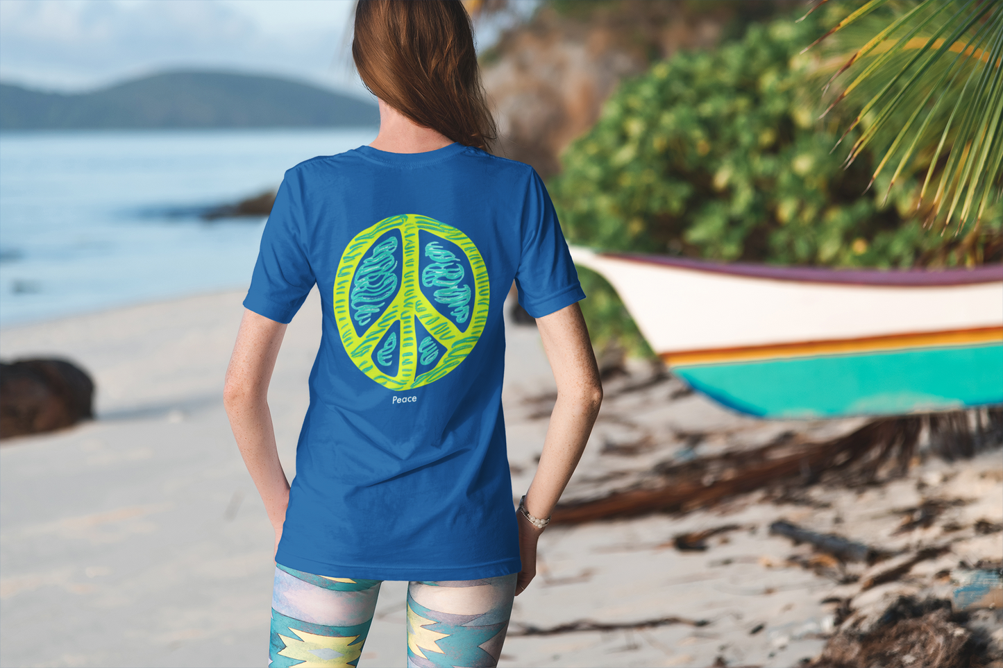 Peaceful Expression: Unisex Pastel Peace Sign Tee